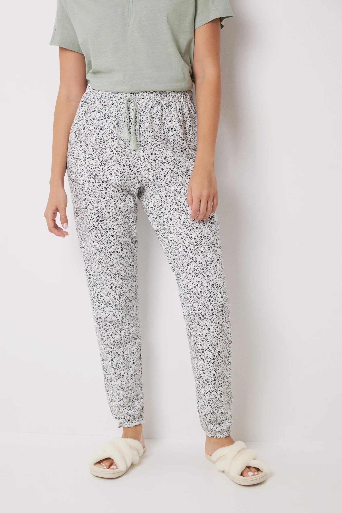 100% Cotton floral print skinny pants