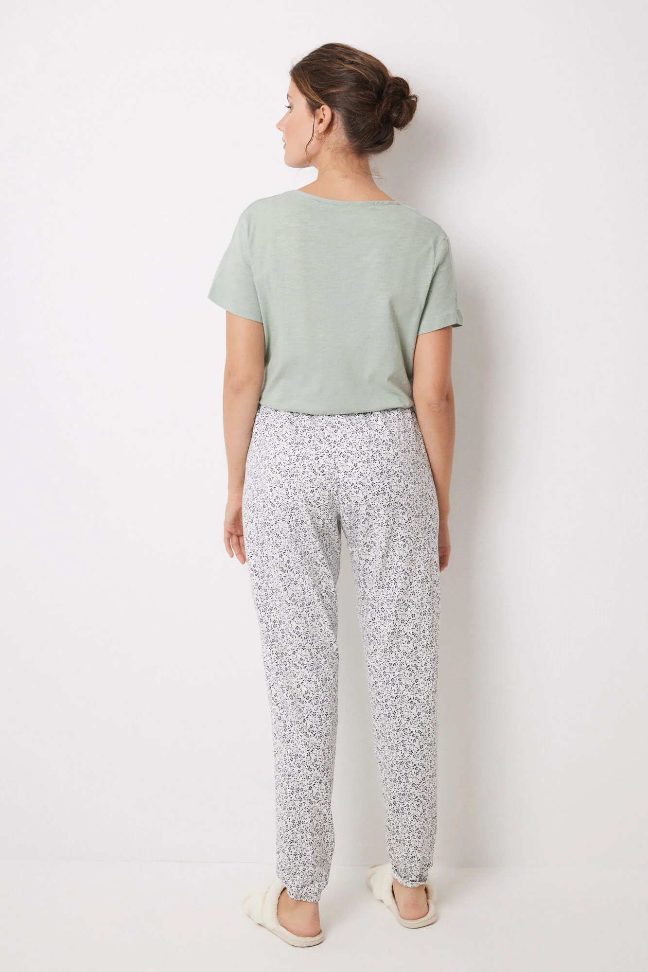 100% Cotton floral print skinny pants - Image 4