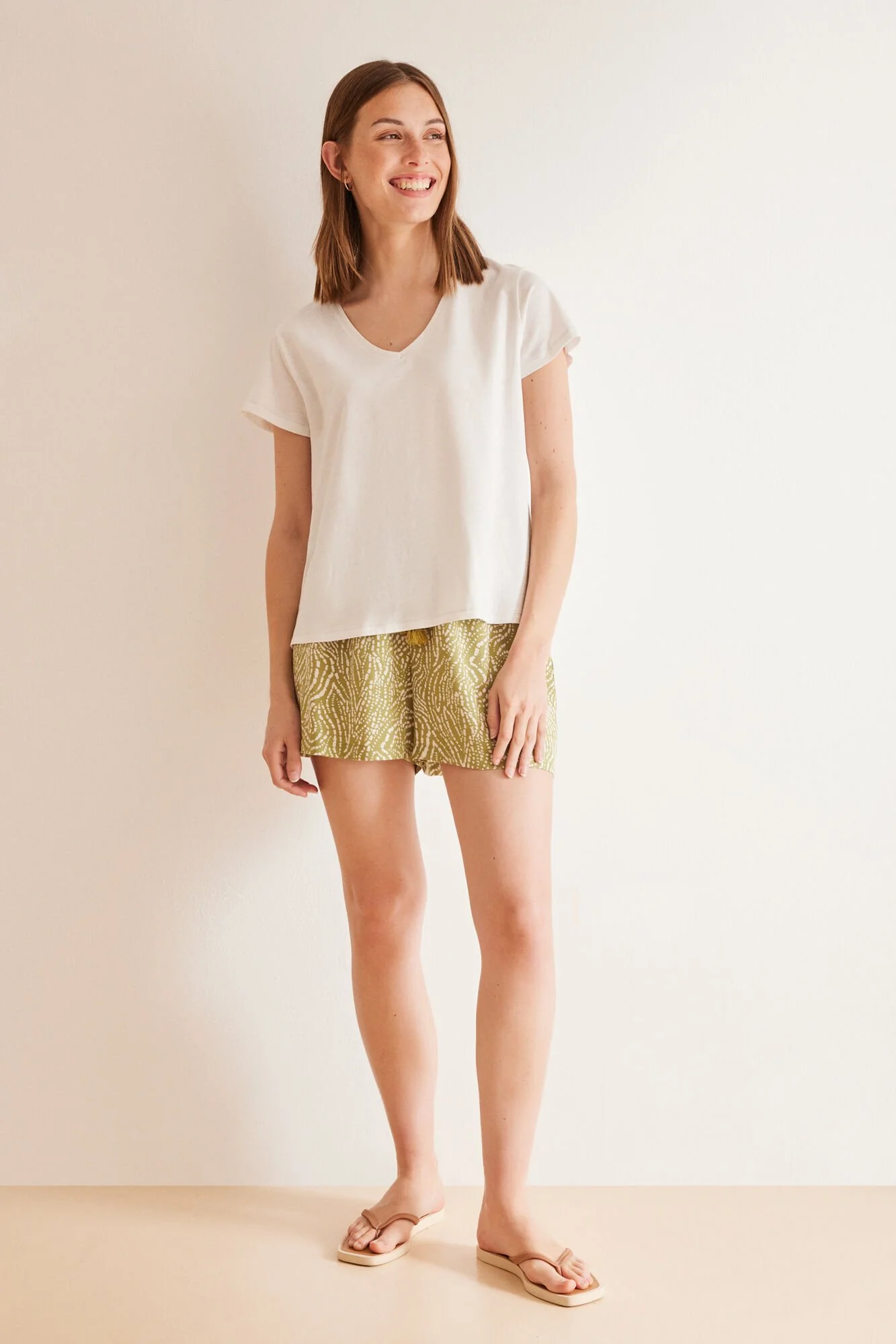White slub 100% cotton T-shirt - Image 4