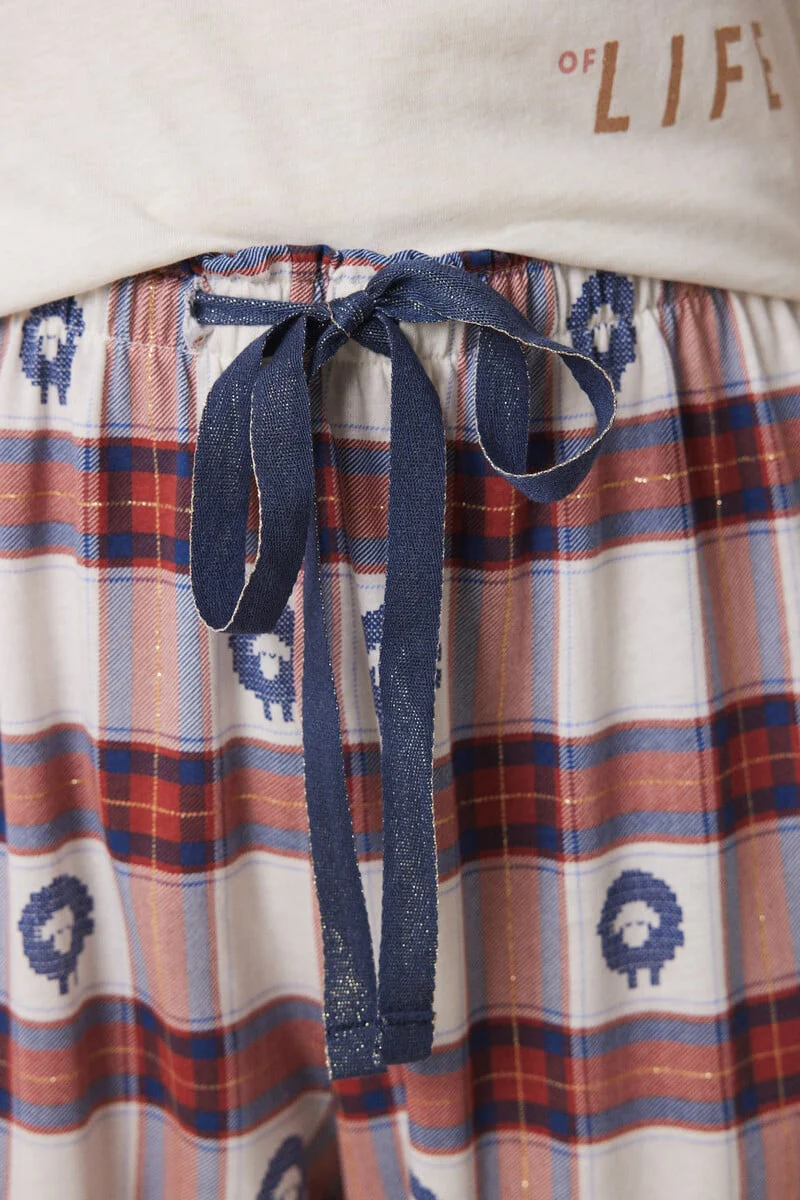 100% cotton pajamas with Snoopy checks - Image 3