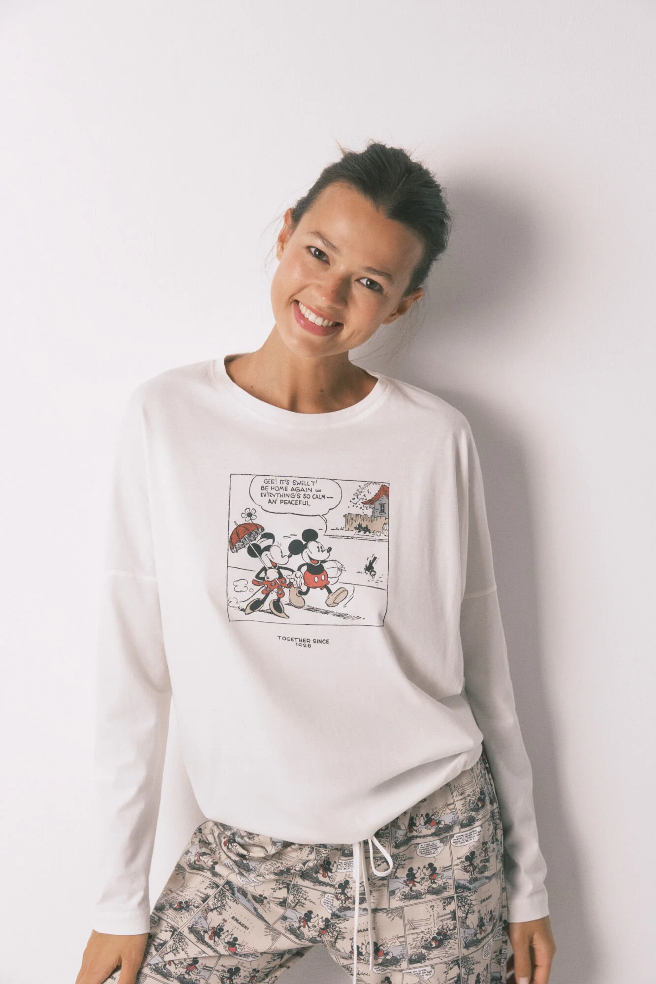 100% cotton white Mickey Mouse long pyjamas - Image 4