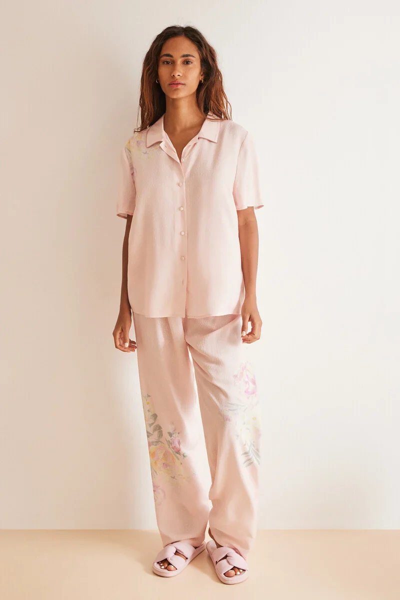 Classic floral viscose pyjamas - Image 4