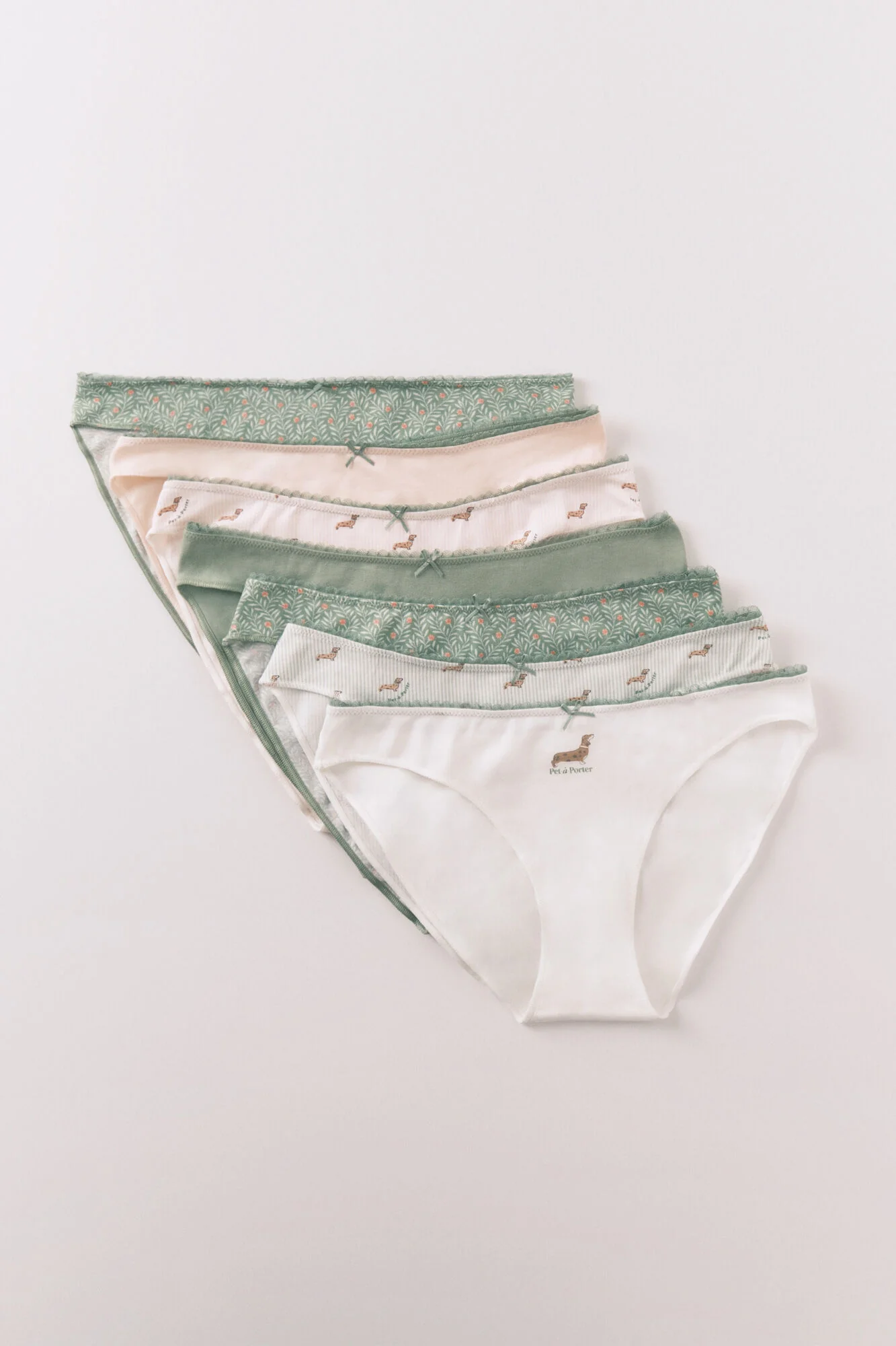 7-pack pink and green cotton classic panties
