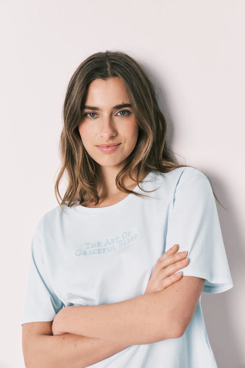 Blue 100% cotton plaid pyjamas - Image 4