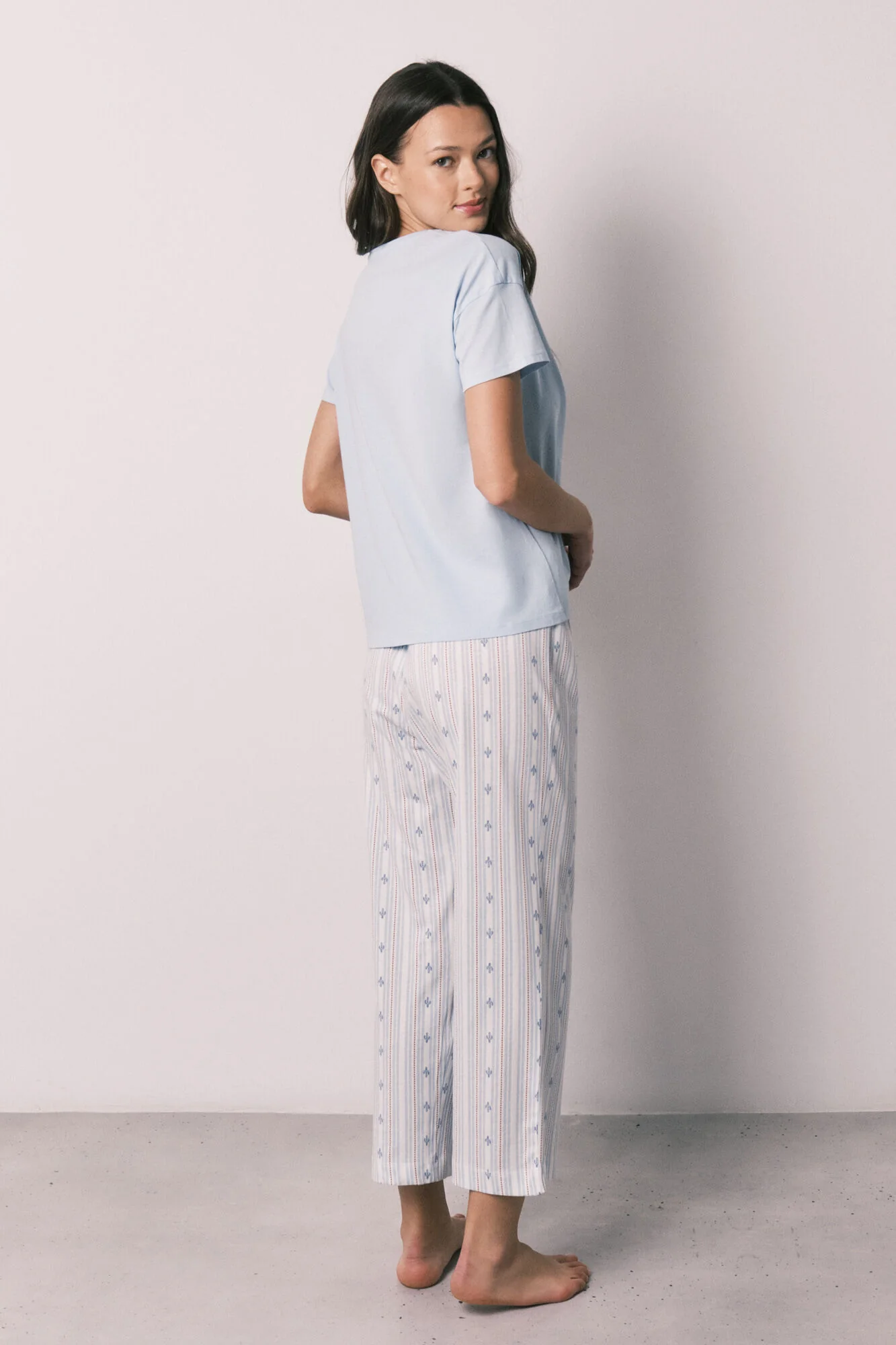 Blue cotton capri pyjamas - Image 5