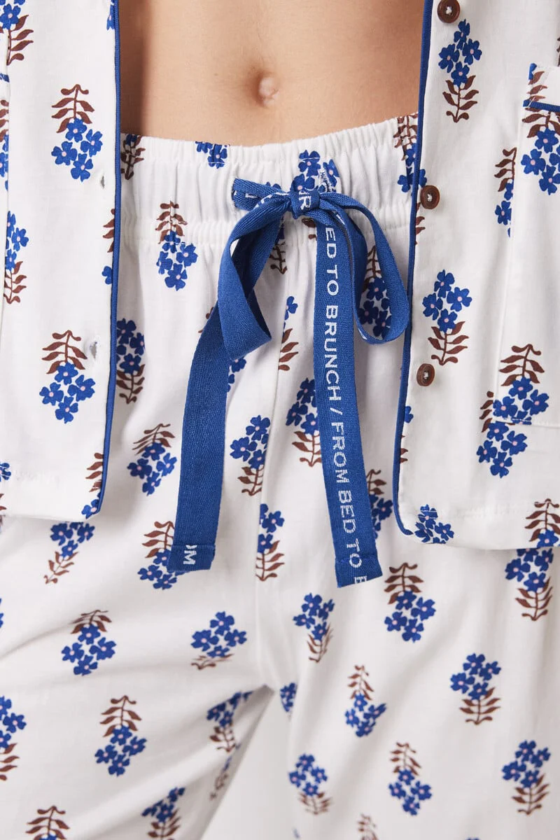 Long shirt pajamas 100% cotton flowers - Image 2