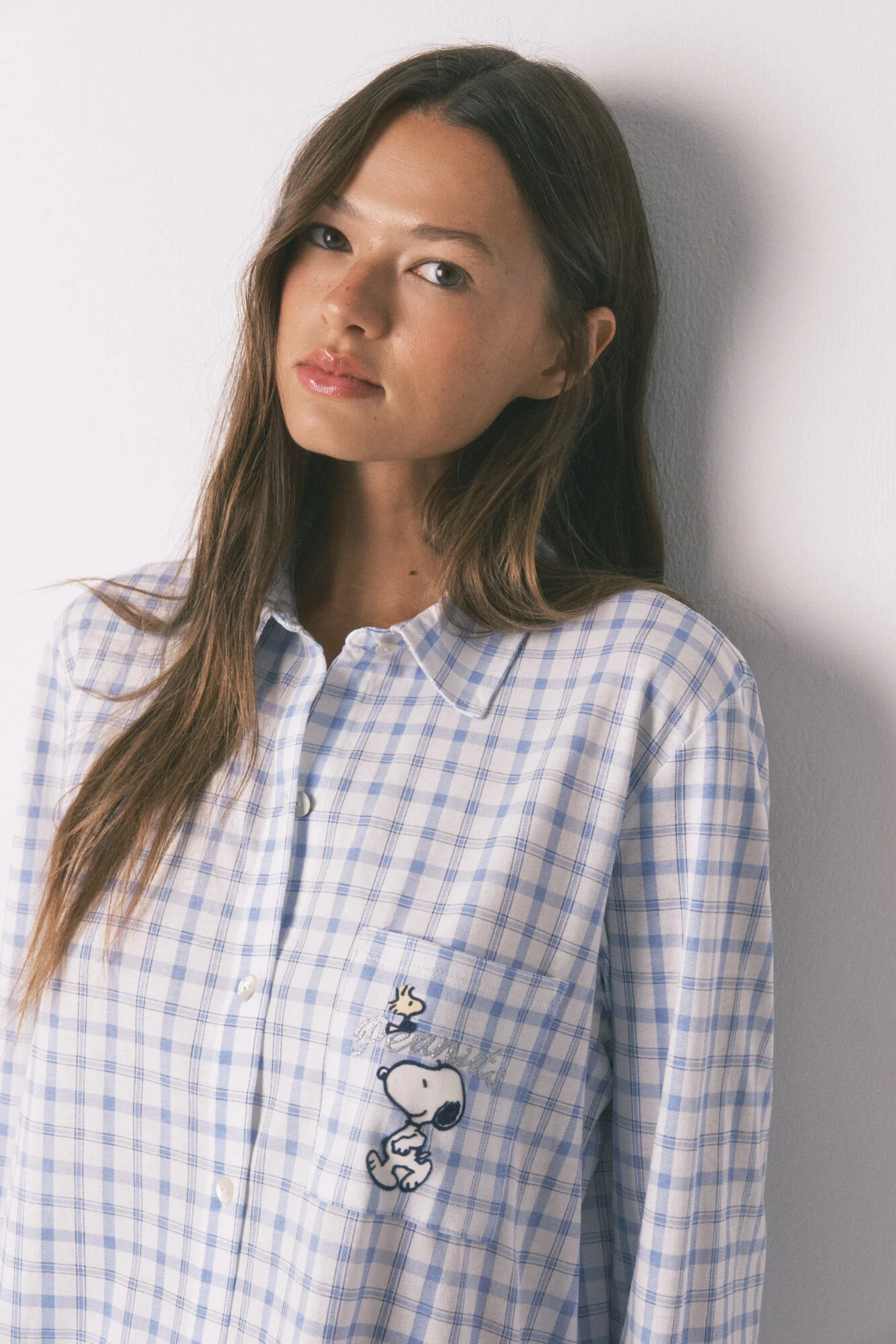 Blue Snoopy cotton classic pyjamas - Image 3
