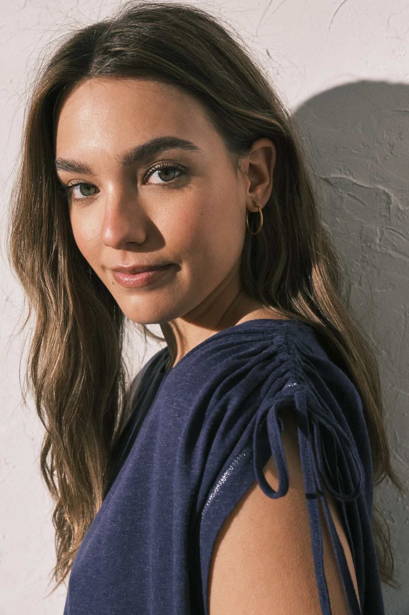 Blue viscose and linen T-shirt - Image 2