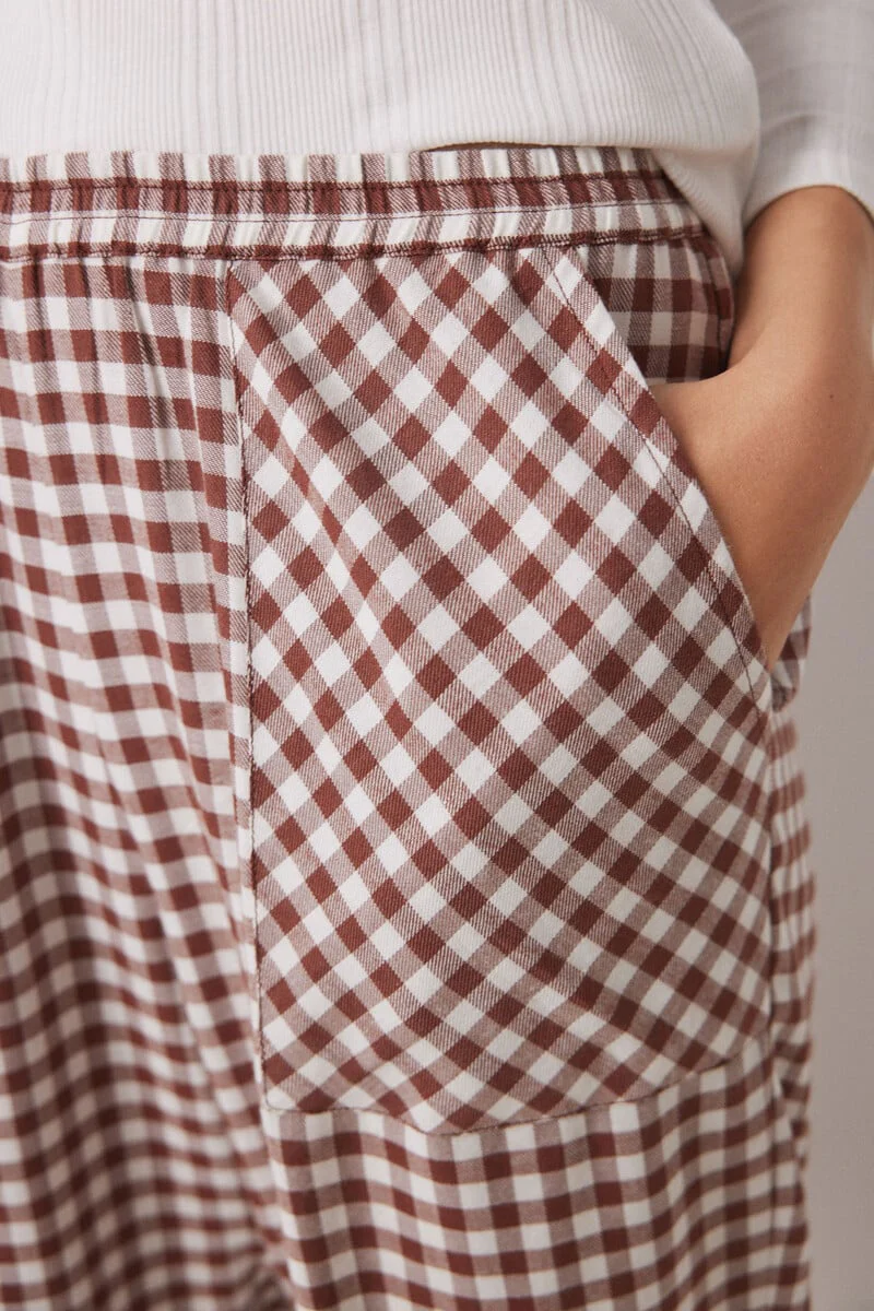Gingham print skinny long pants - Image 4