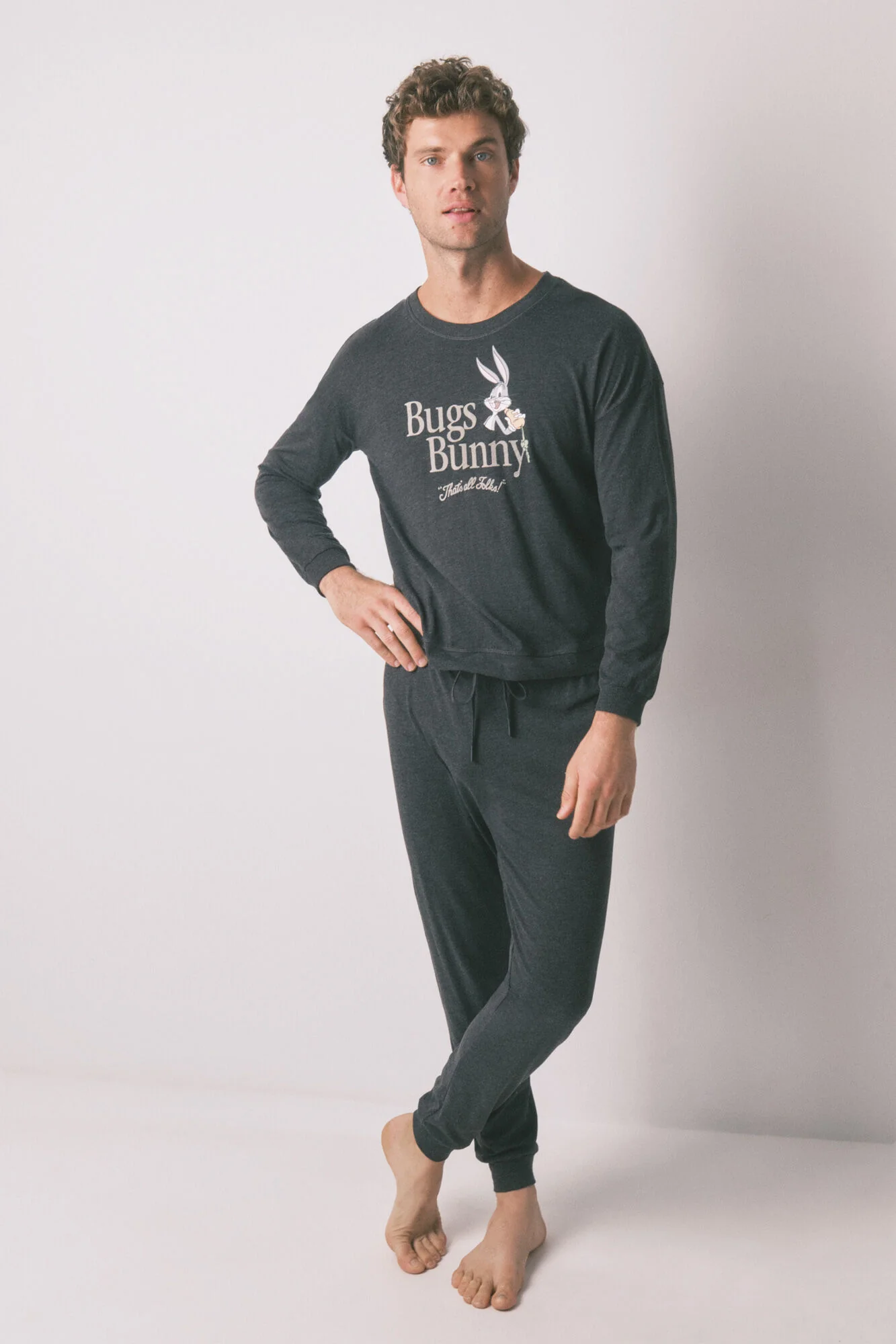 Bugs Bunny gray cotton long pyjamas