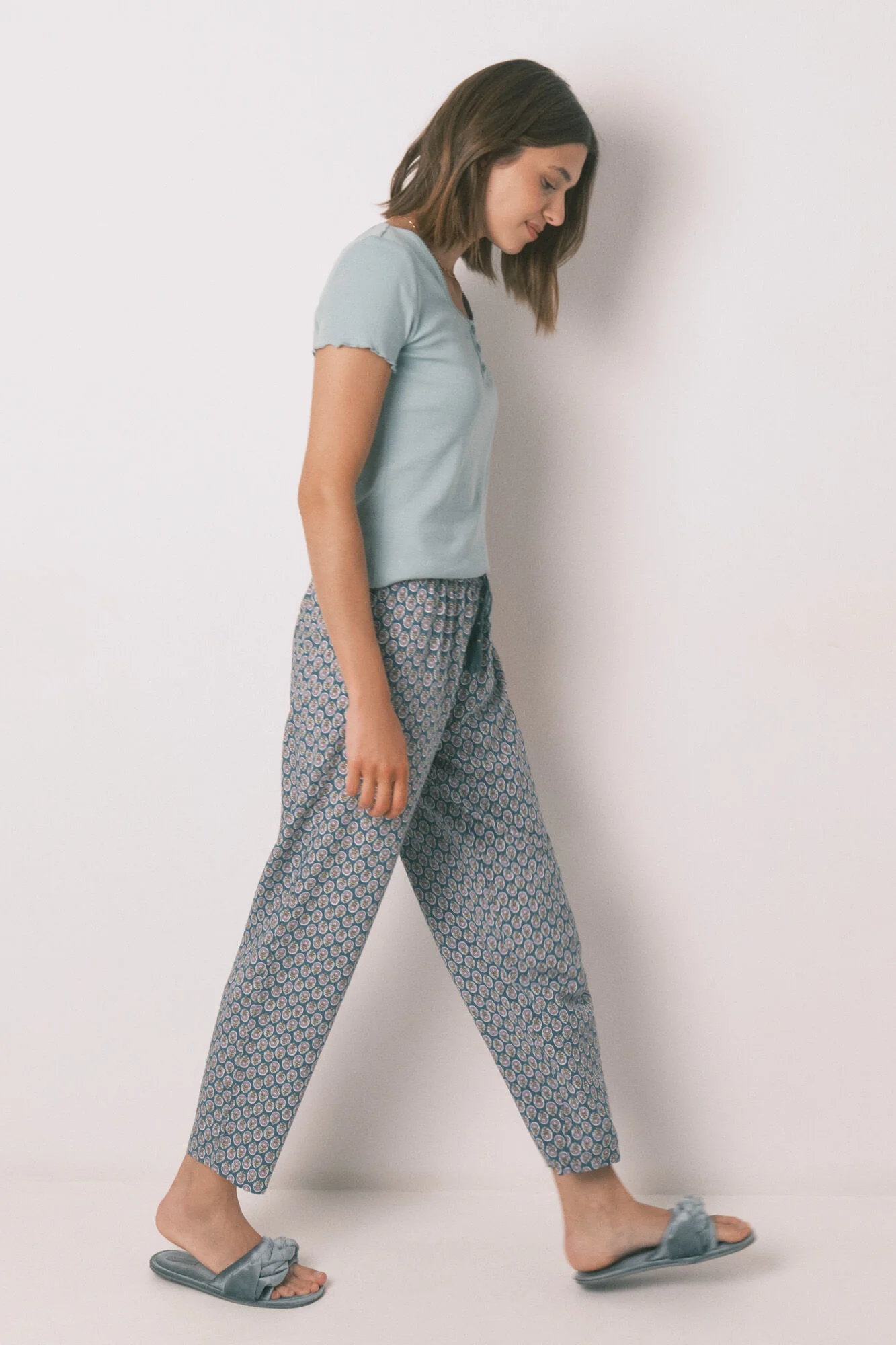 Carrot viscose print stamp long trouser - Image 5
