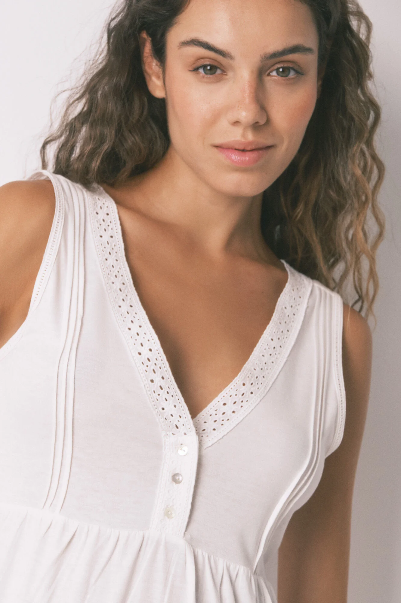 Classic ivory " maternity " midi nightgown - Image 4