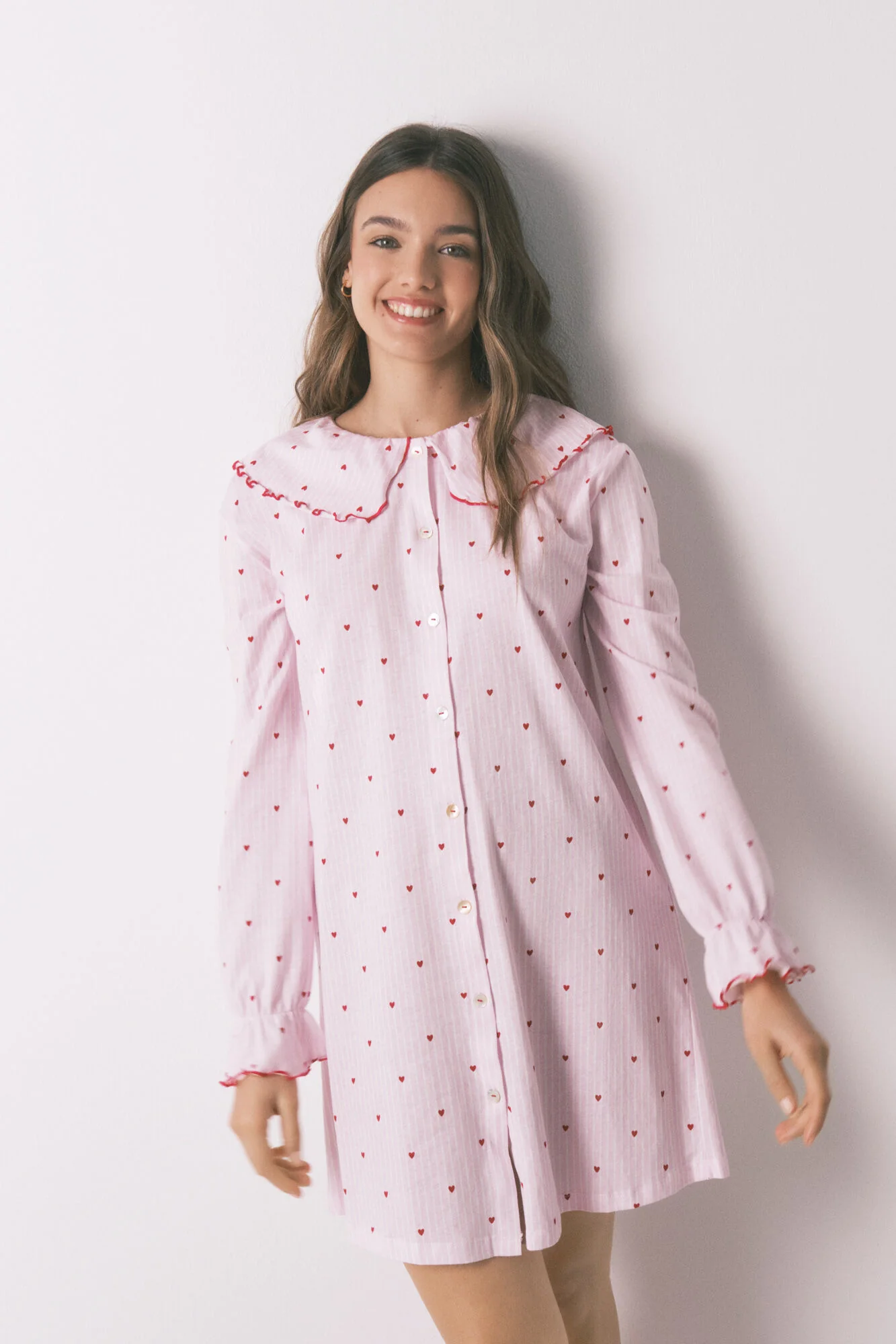 Cotton Peter Pan collar nightgown - Image 3