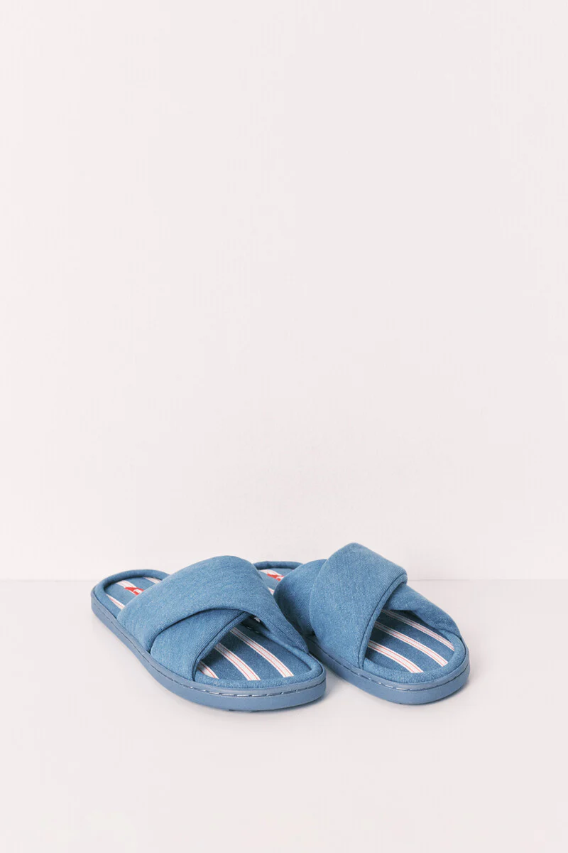 Denim striped house slippers - Image 3