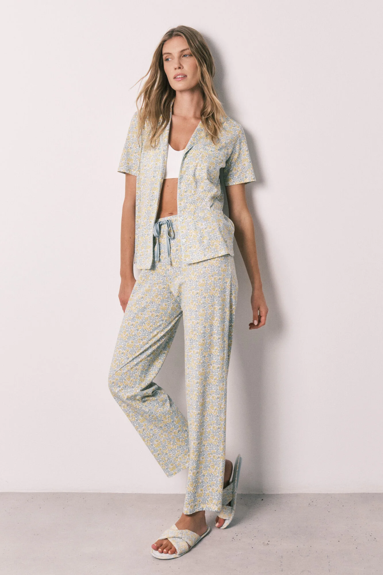 Floral cotton classic long pyjamas