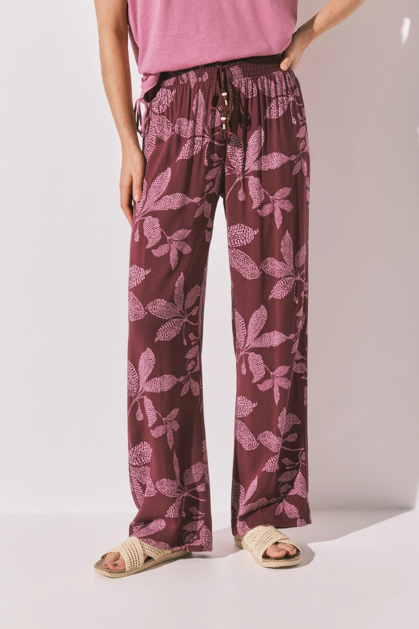 Floral print long trousers - Image 2