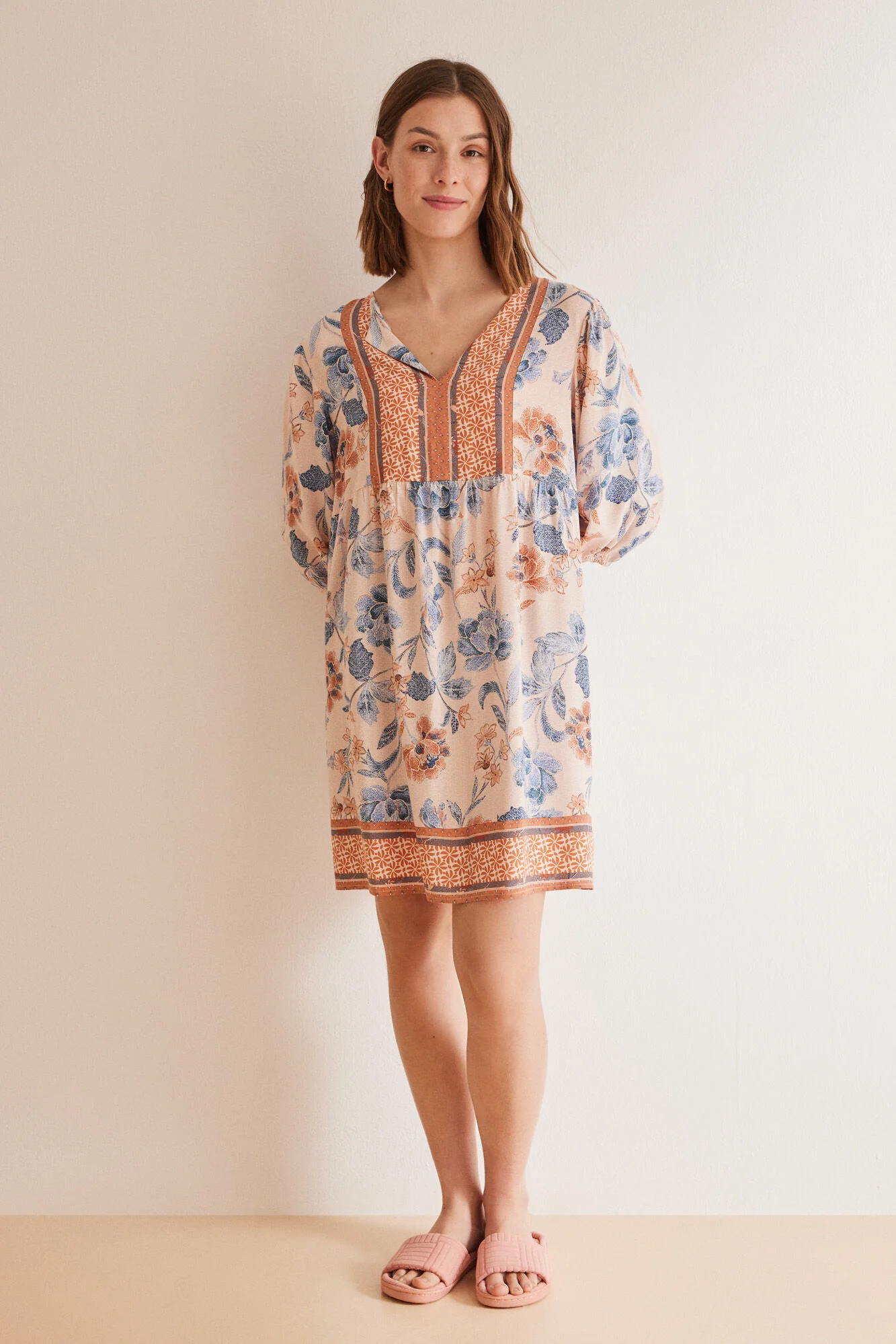 Floral puffed sleeve dress - Image 3