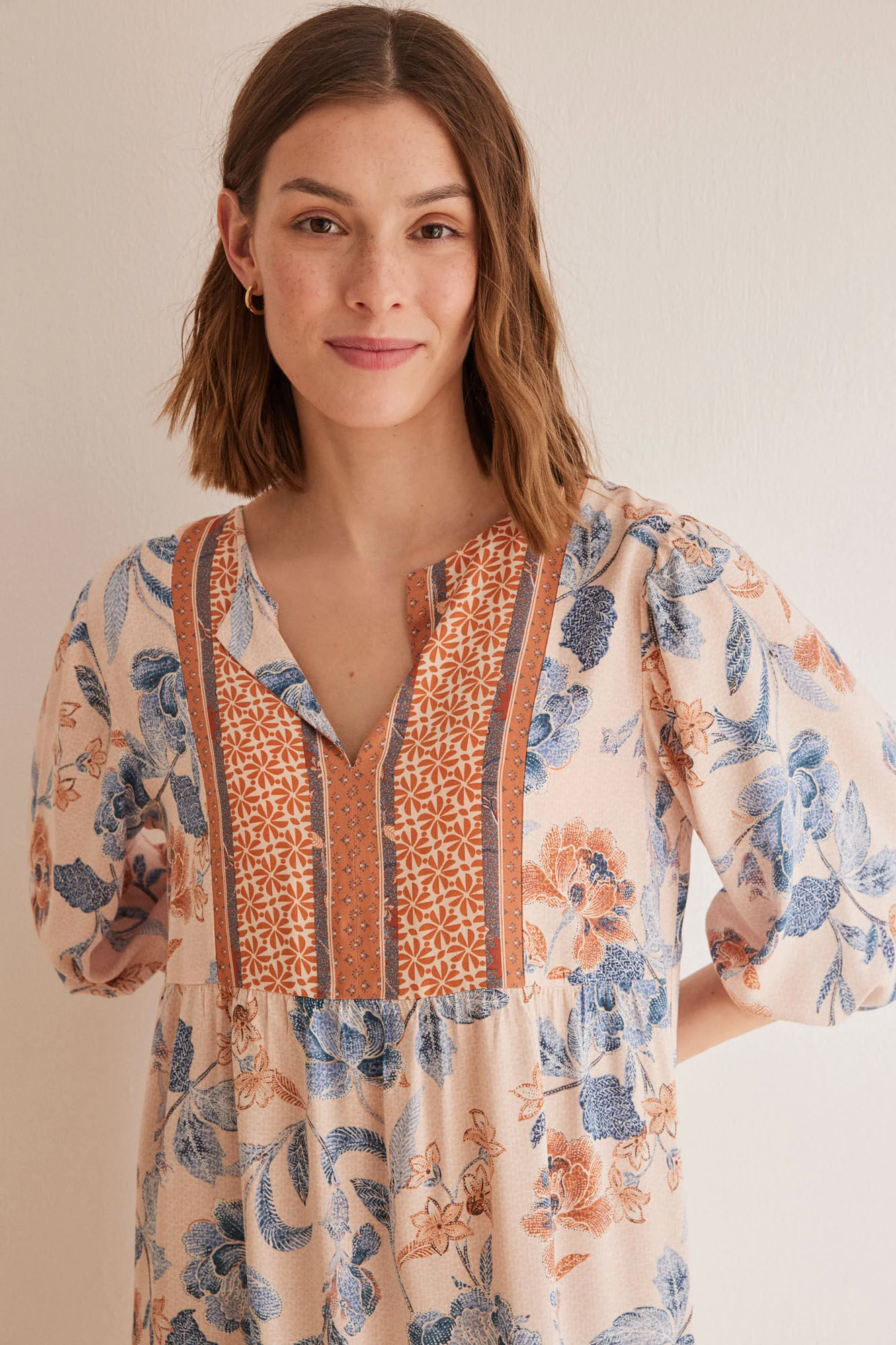 Floral puffed sleeve dress - Image 4
