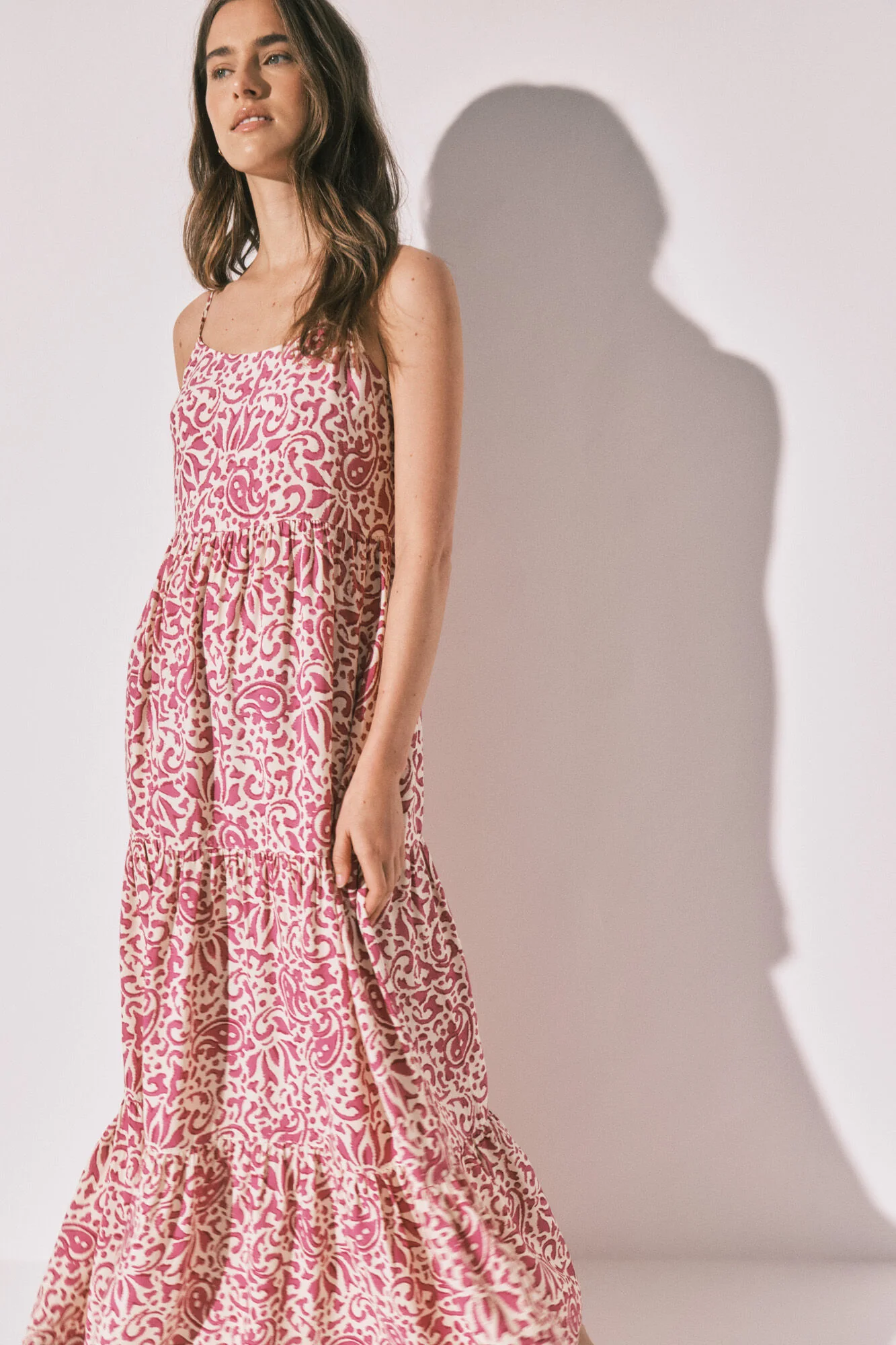 Floral strap long dress