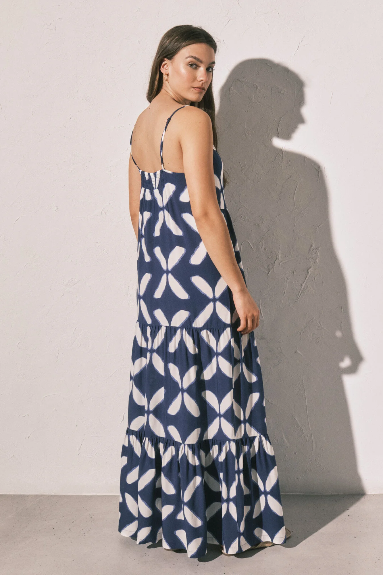 Geometric print strap long dress - Image 4