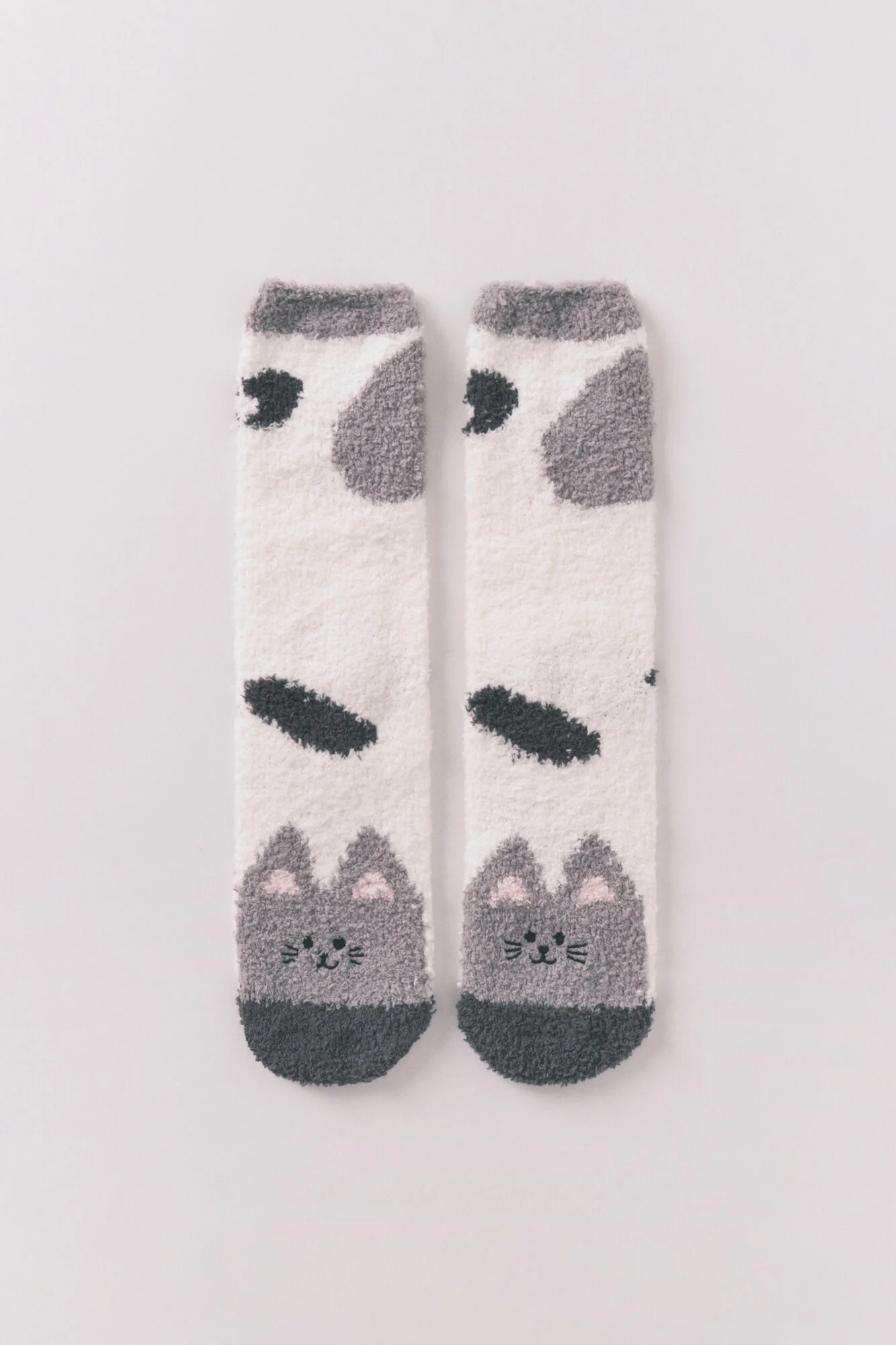 Gray cat long socks