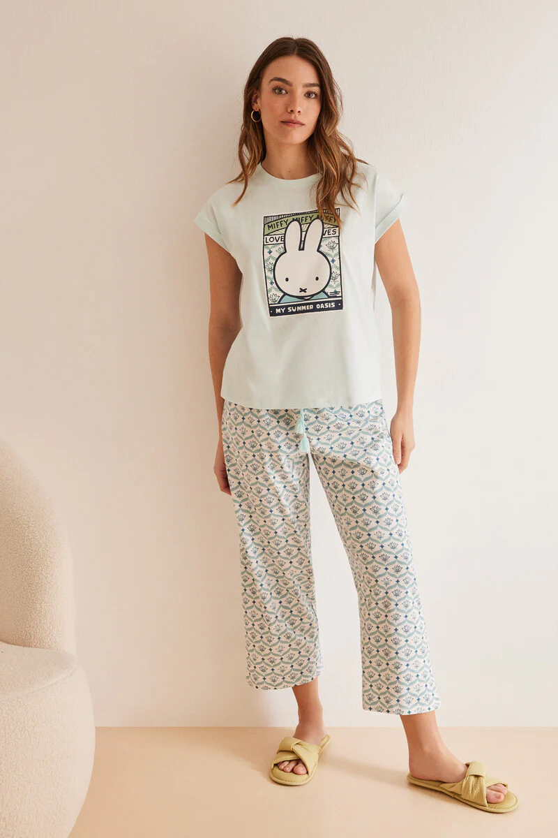 Green 100% cotton Capri pyjamas