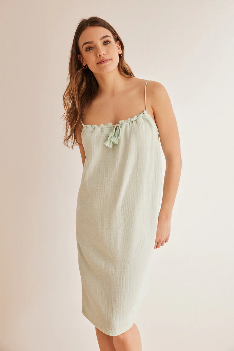 Green 100% cotton nightgown