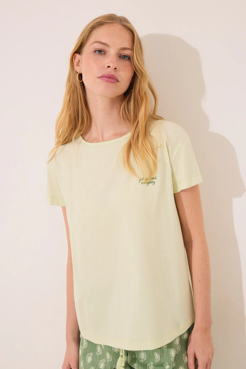 Green print cotton short sleeve pyjamas - Image 4
