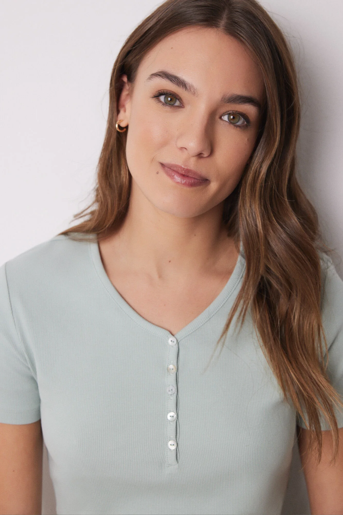 Green ribbed short sleeve -shirt - Image 3