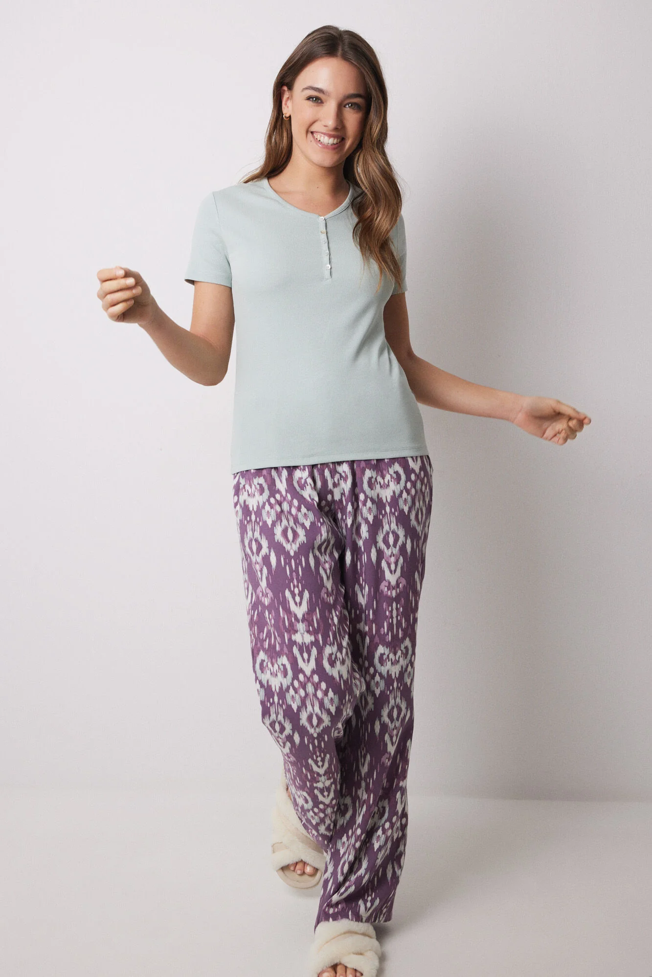 Green ribbed short sleeve -shirt - Image 4