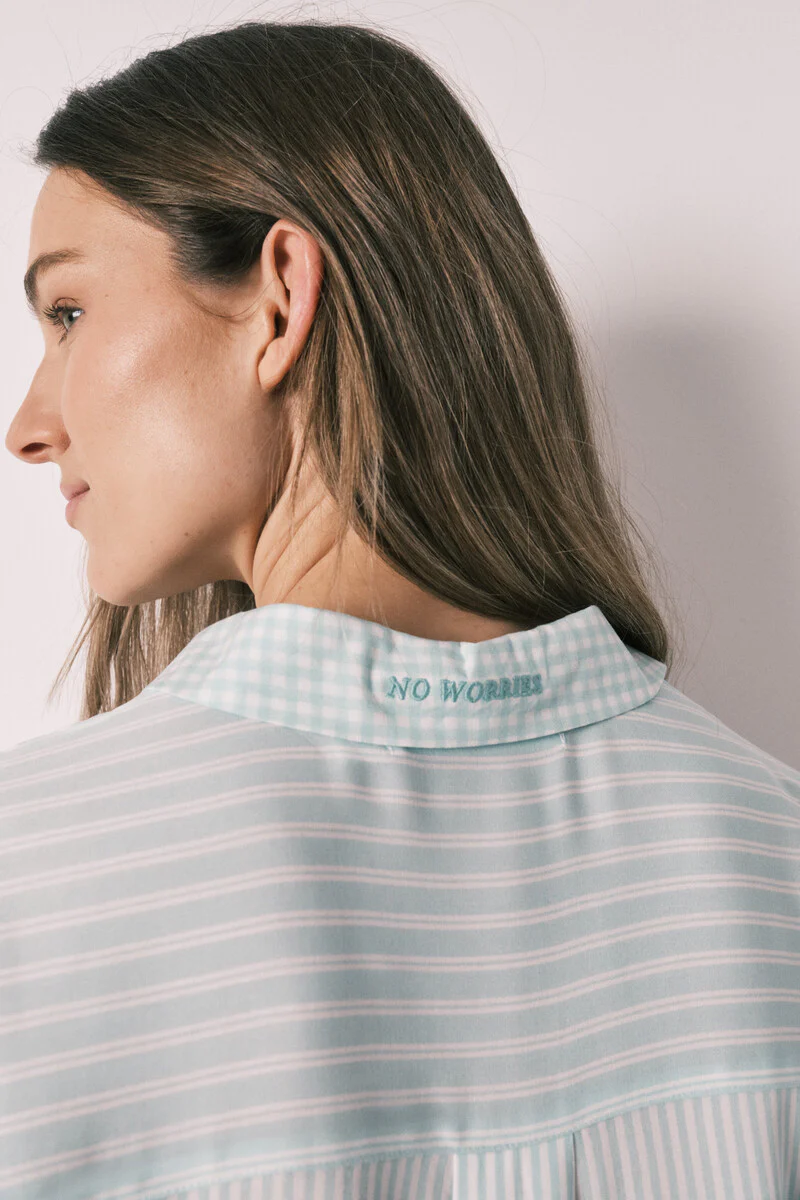 Green striped and gingham print camisole - Image 2