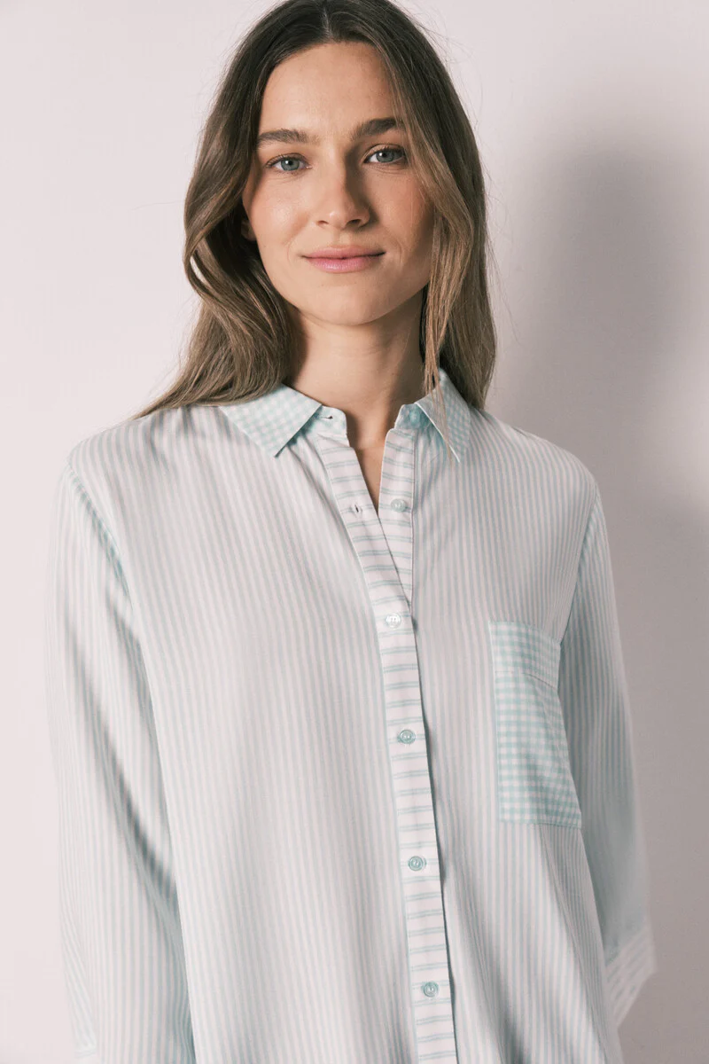 Green striped and gingham print camisole - Image 4