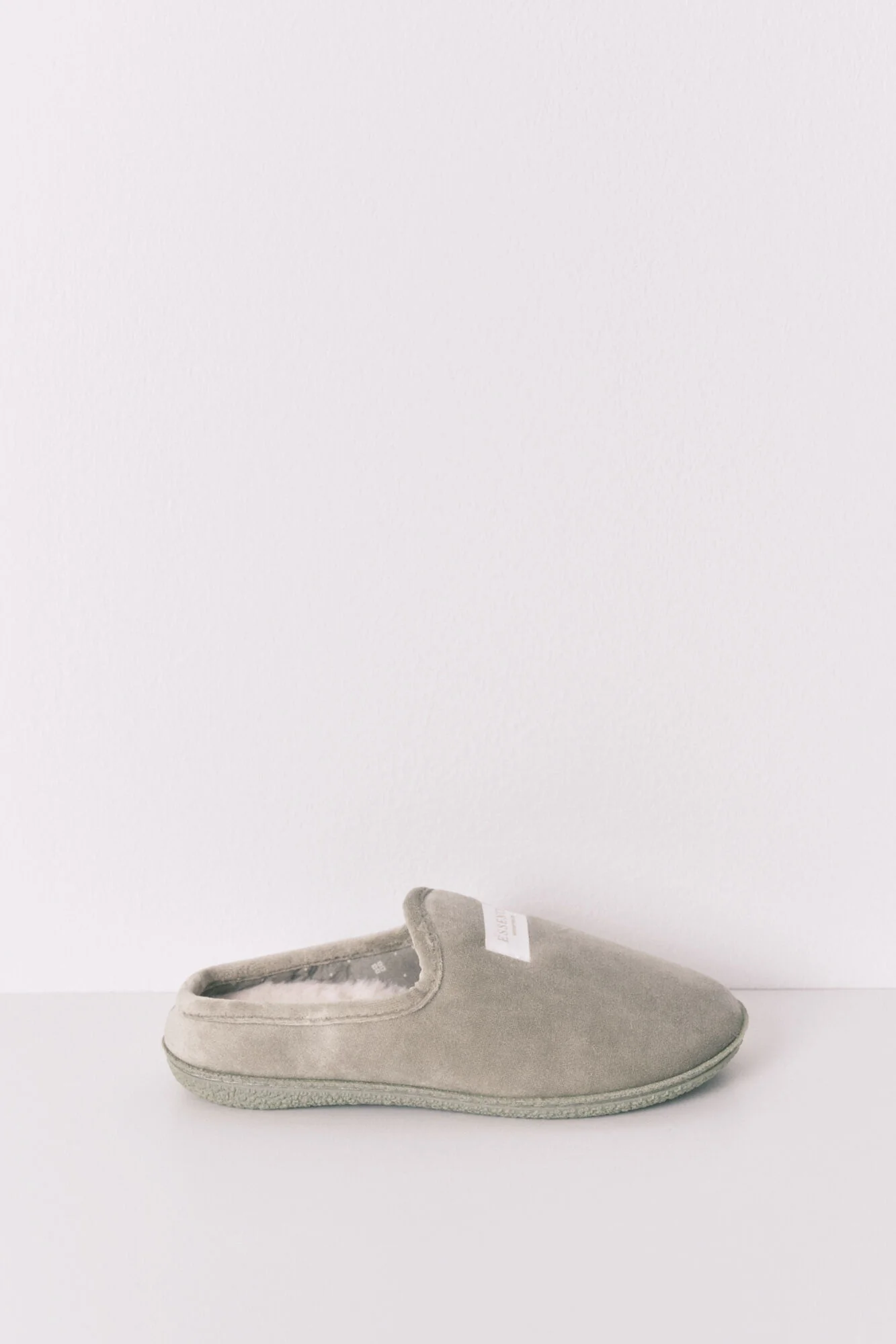 Green velour slippers