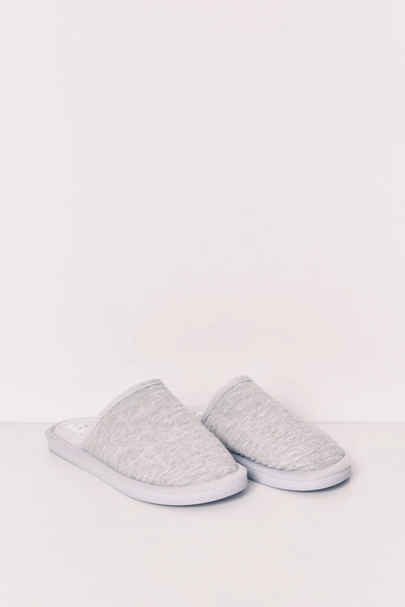 Grey and purple house slippers - Image 3