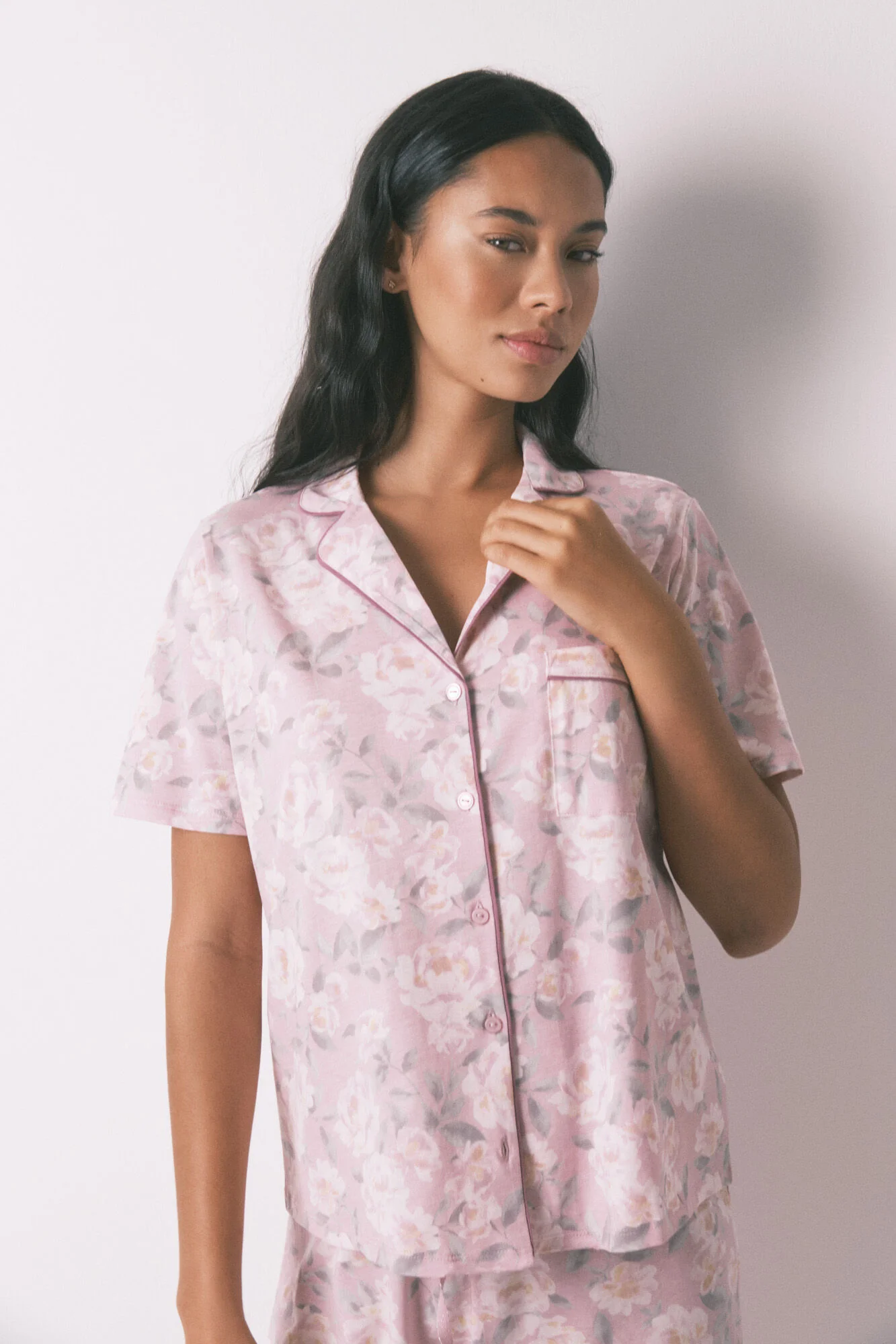 Long 100% cotton floral classic pyjamas - Image 3
