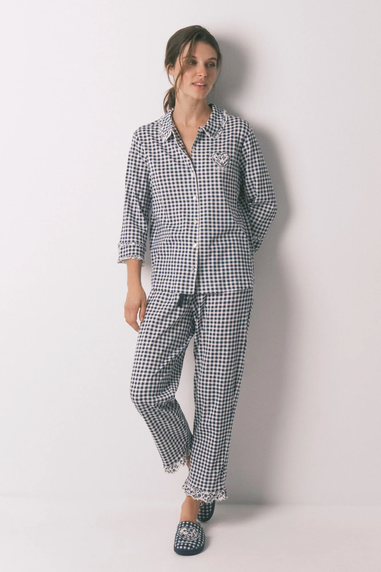 Long 100% gingham classic pyjamas - Image 2