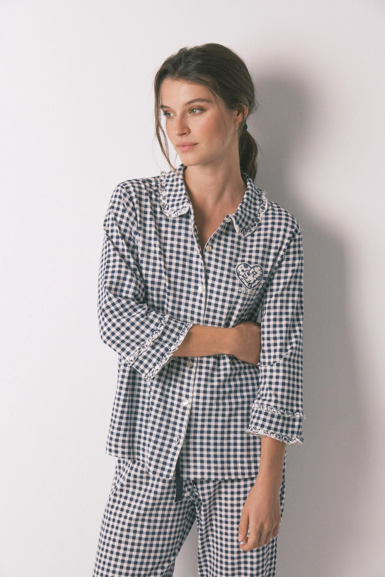 Long 100% gingham classic pyjamas - Image 7