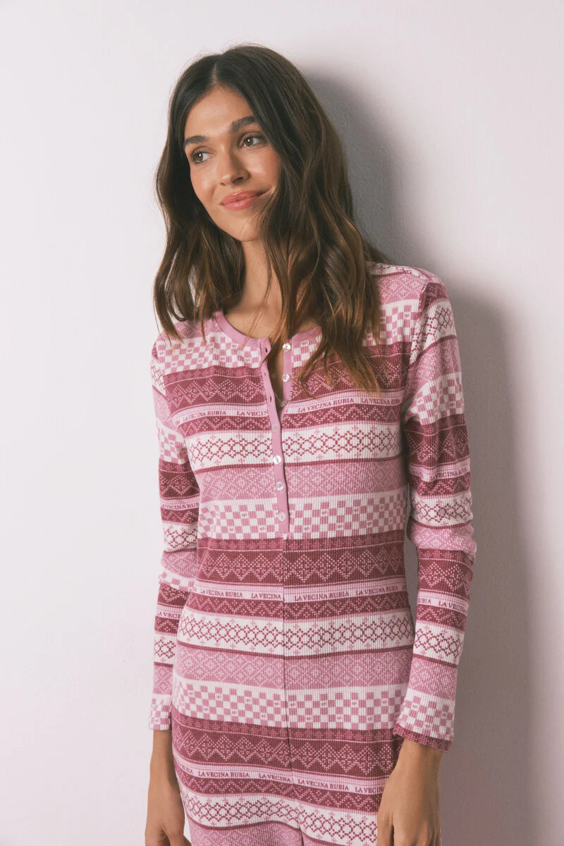 Long border jumpsuit pyjamas - Image 3