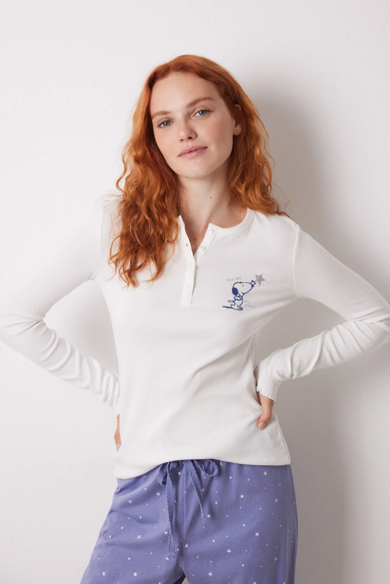 Long cotton Snoopy pyjamas - Image 6
