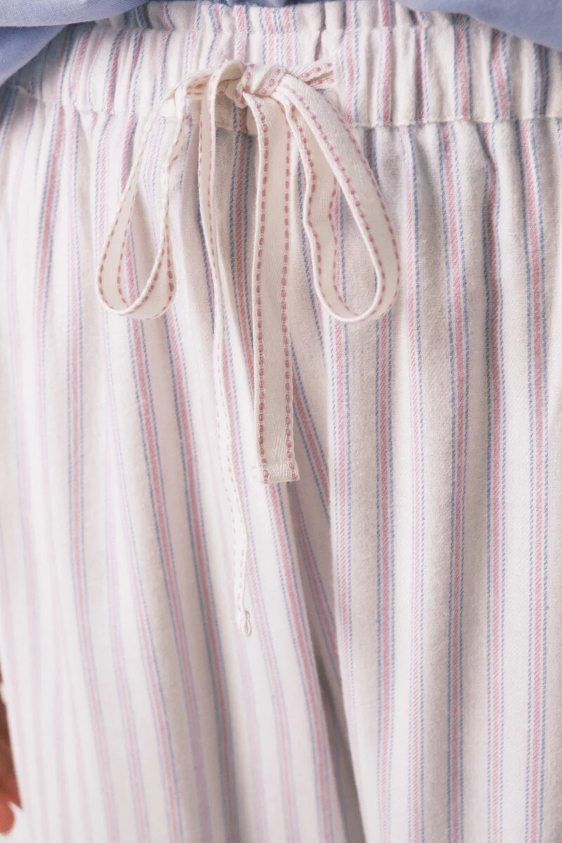 Long flannel trouser with multicoloured striped print - Image 3