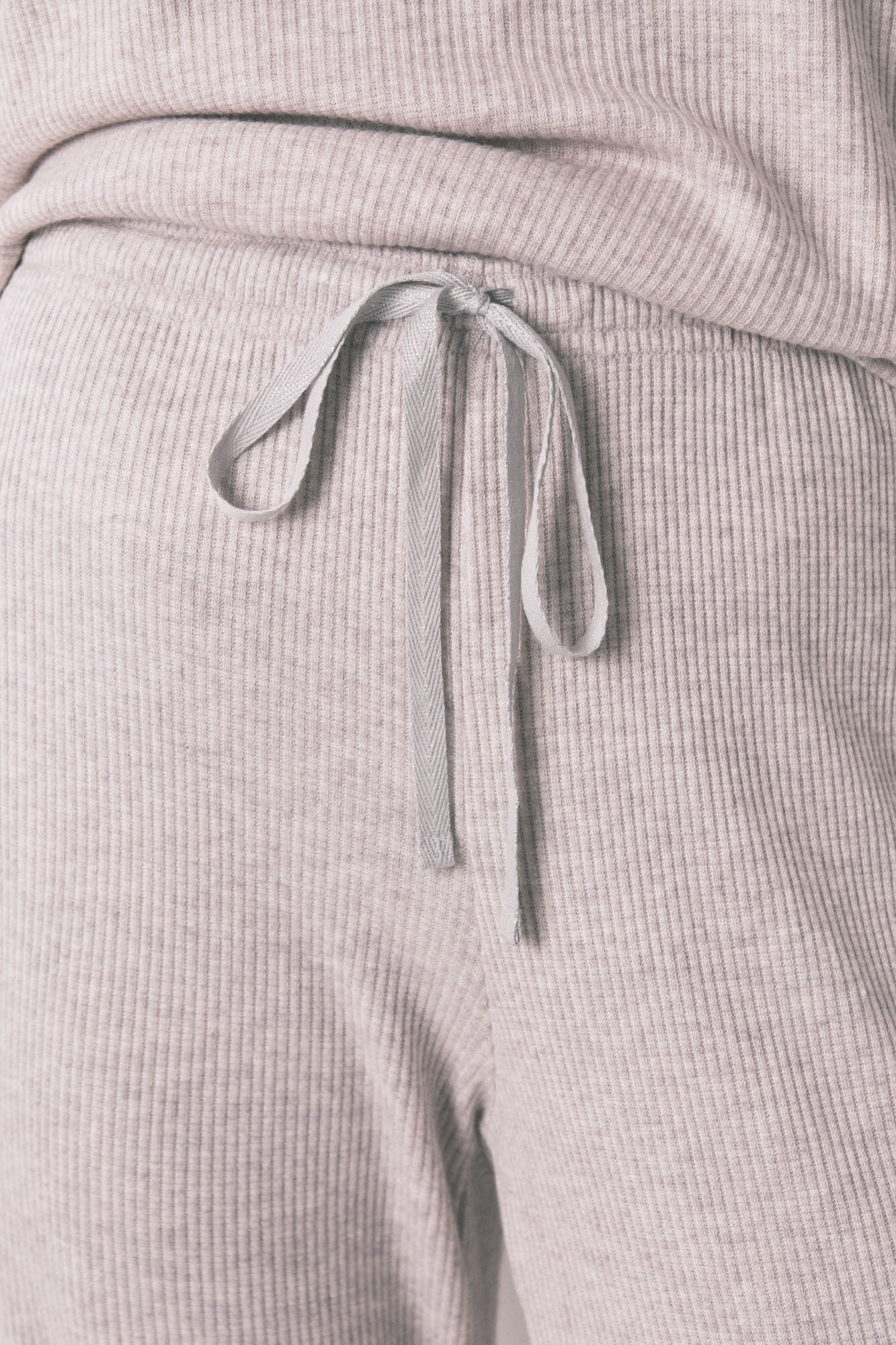 Long grey brushed ribbed pajamas - Image 3