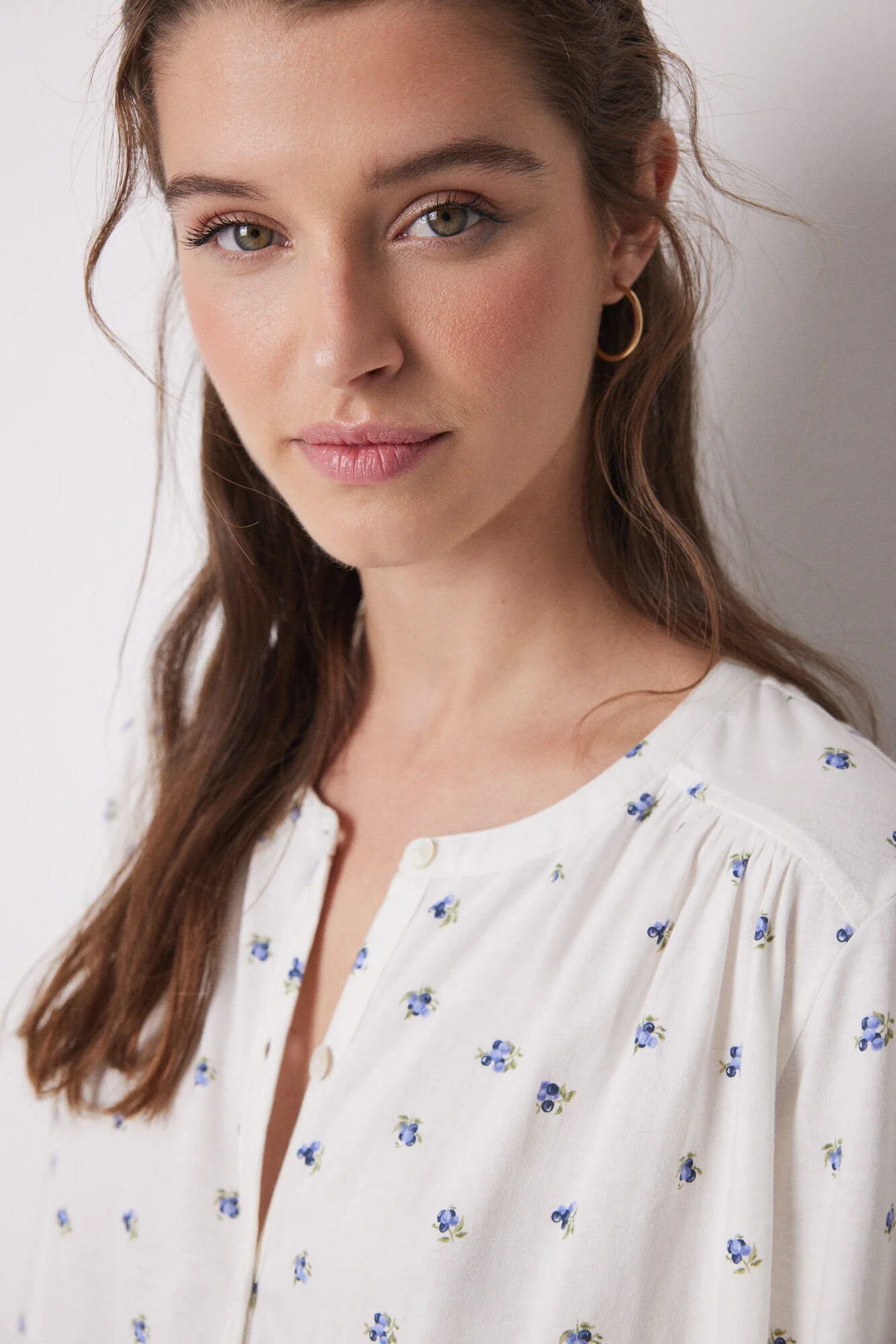 Long pajamas 100% cotton white flowers - Image 5