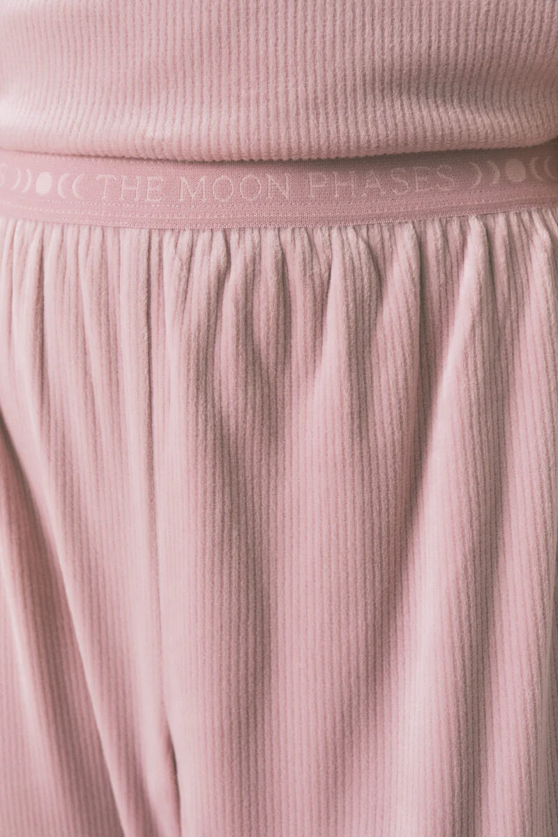 Long pyjamas pink velvet ribbed pajamas - Image 4
