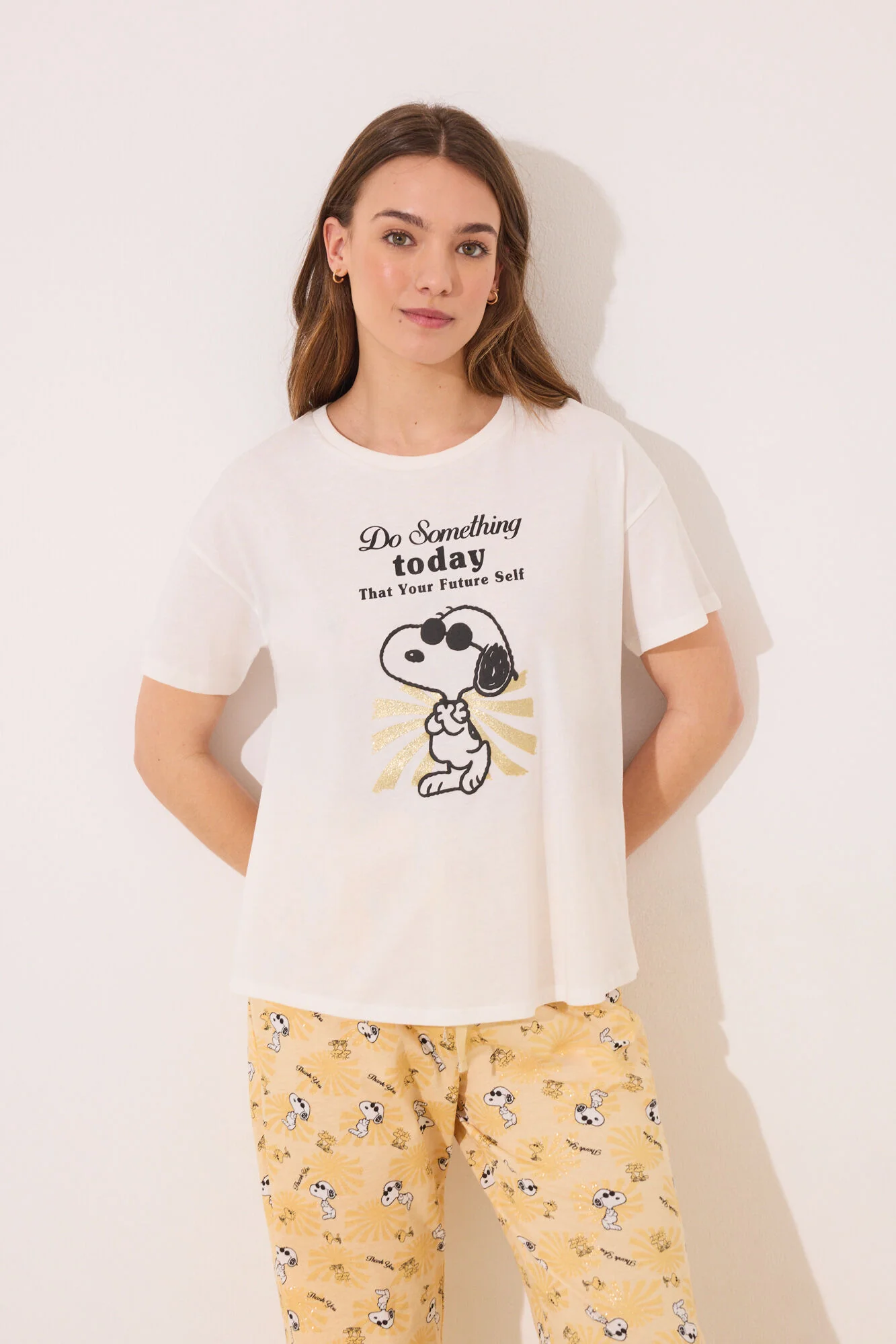 Long pyjamas Snoopy short sleeve - Image 4