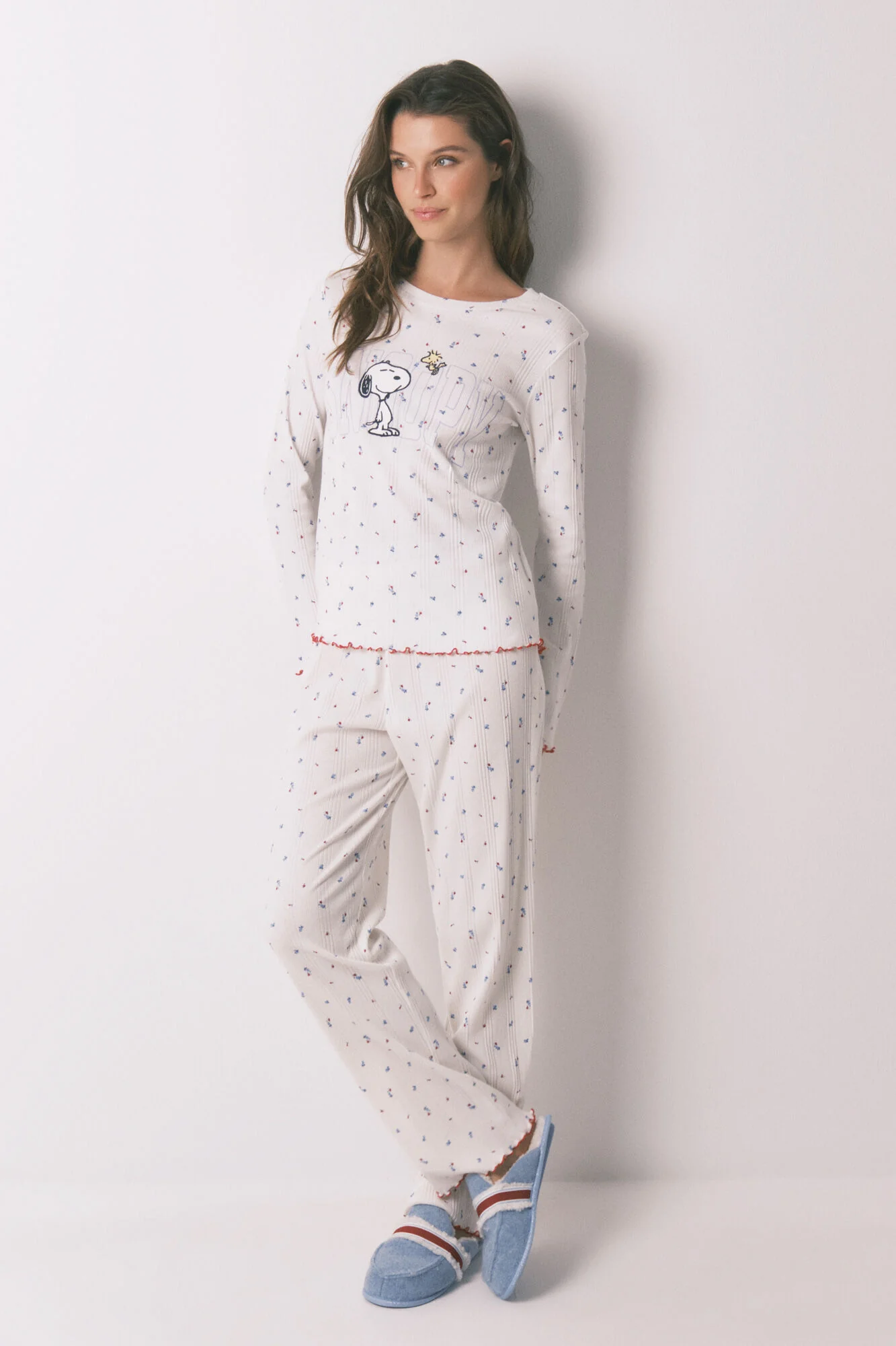 Long pyjamas Snoopy white flowers - Image 2