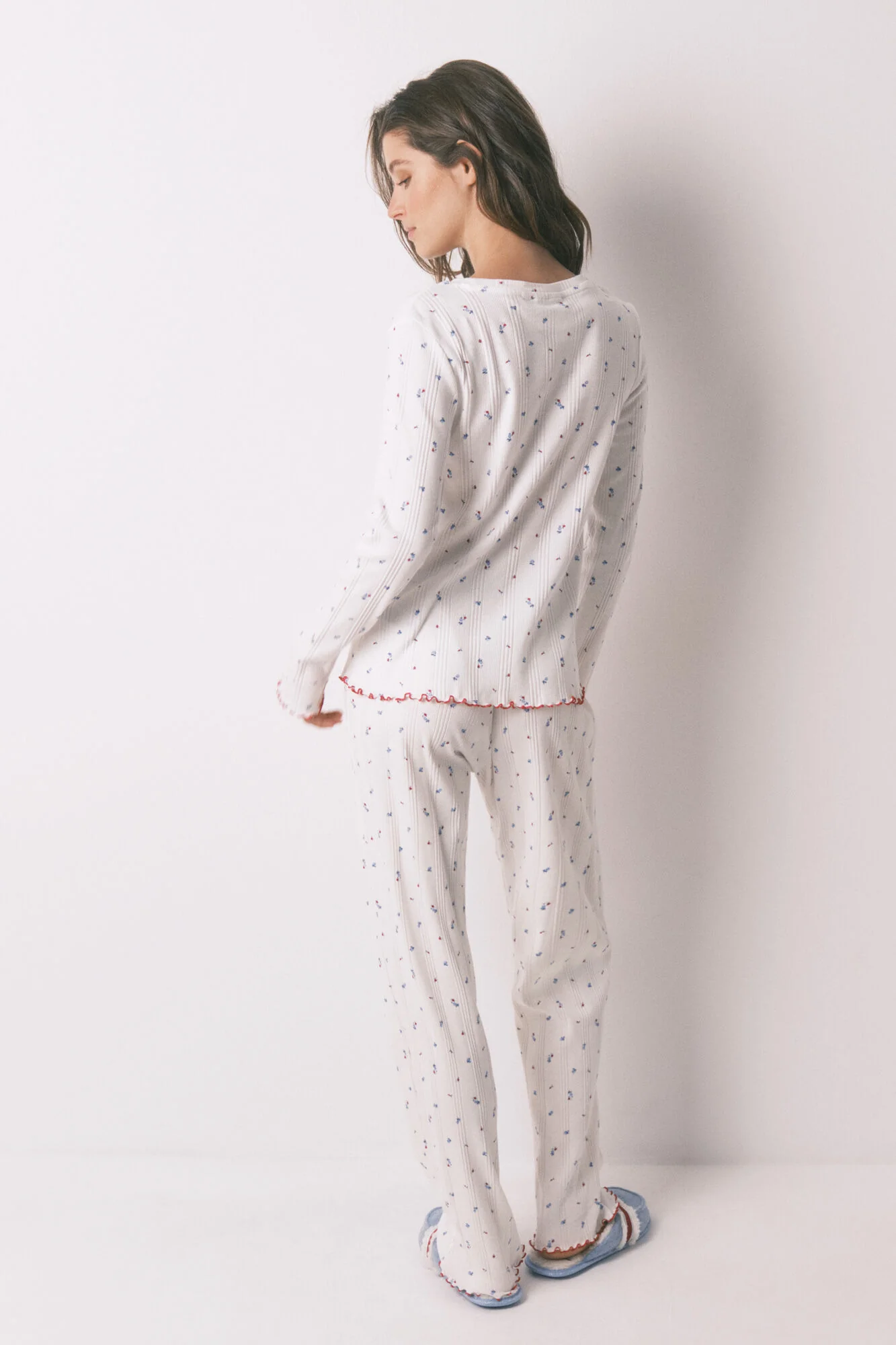 Long pyjamas Snoopy white flowers - Image 5