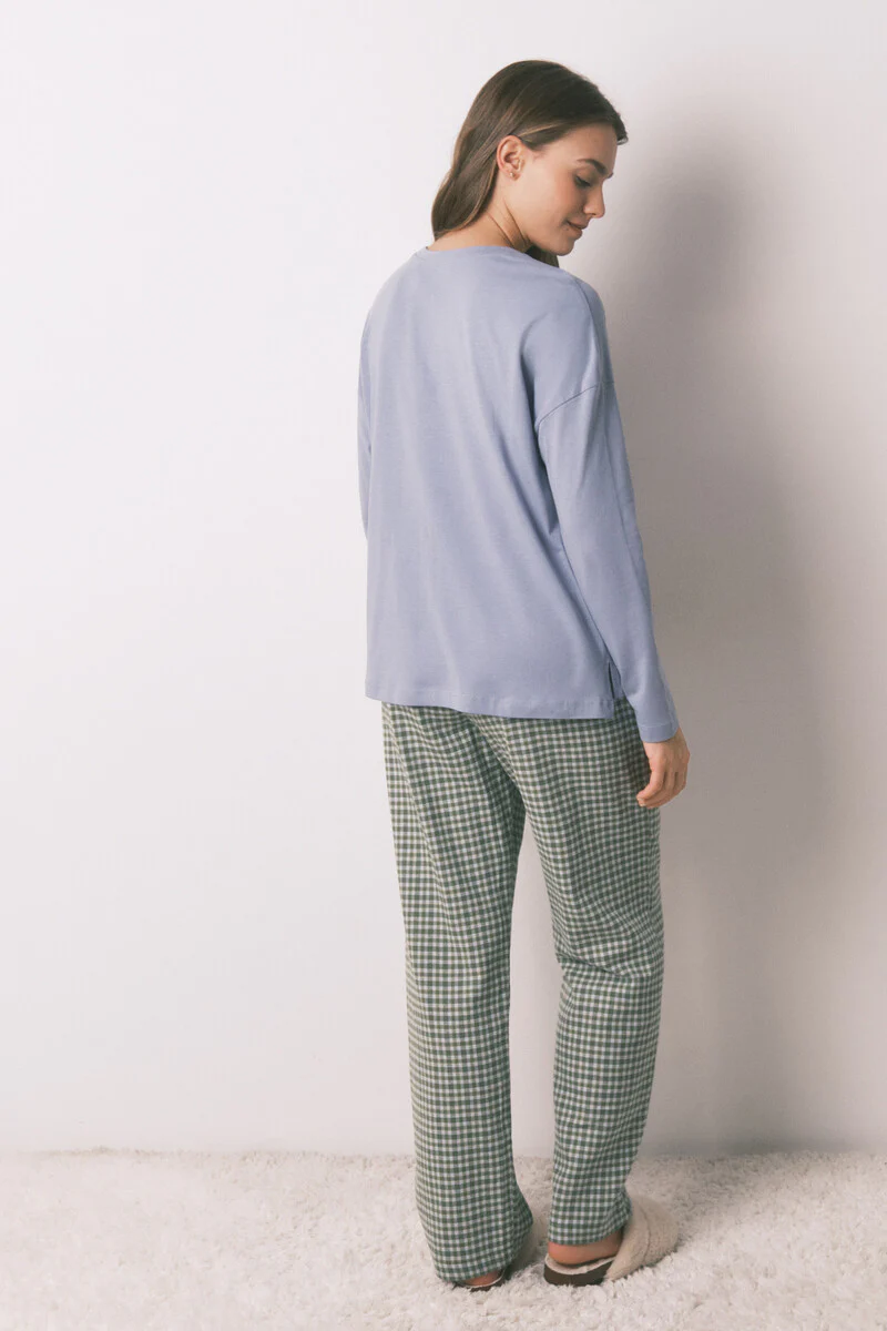 Long pyjamas with plaid trouser - Image 2