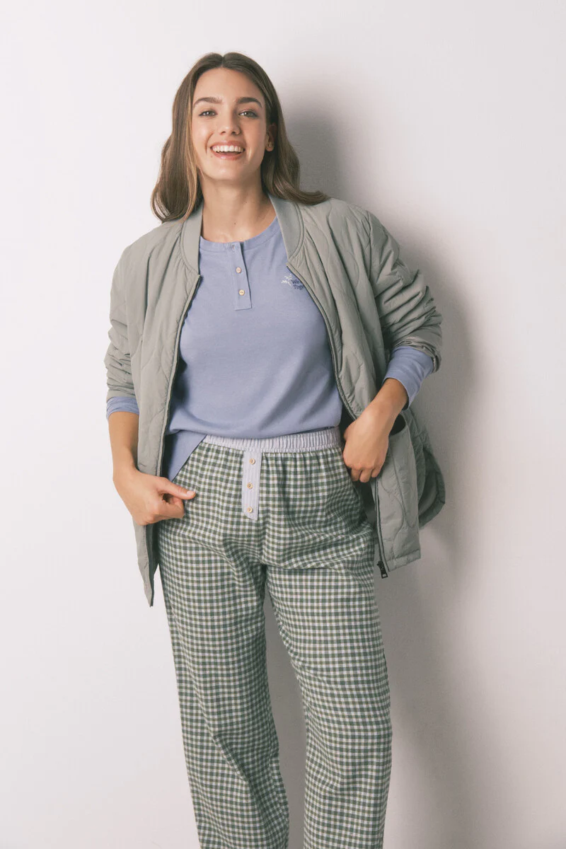 Long pyjamas with plaid trouser - Image 6