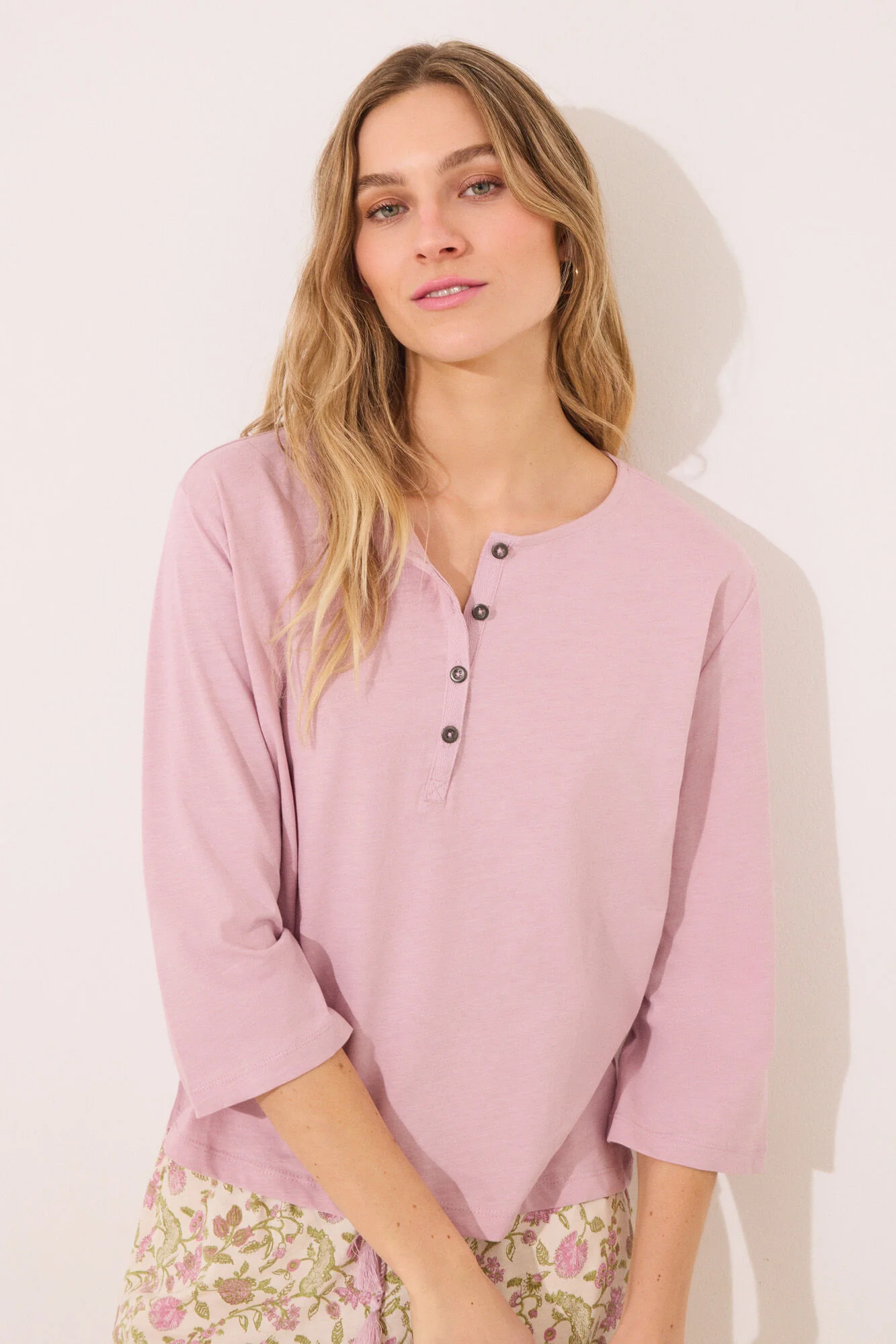 Long sleeve t T-shirt 100% cotton pink
