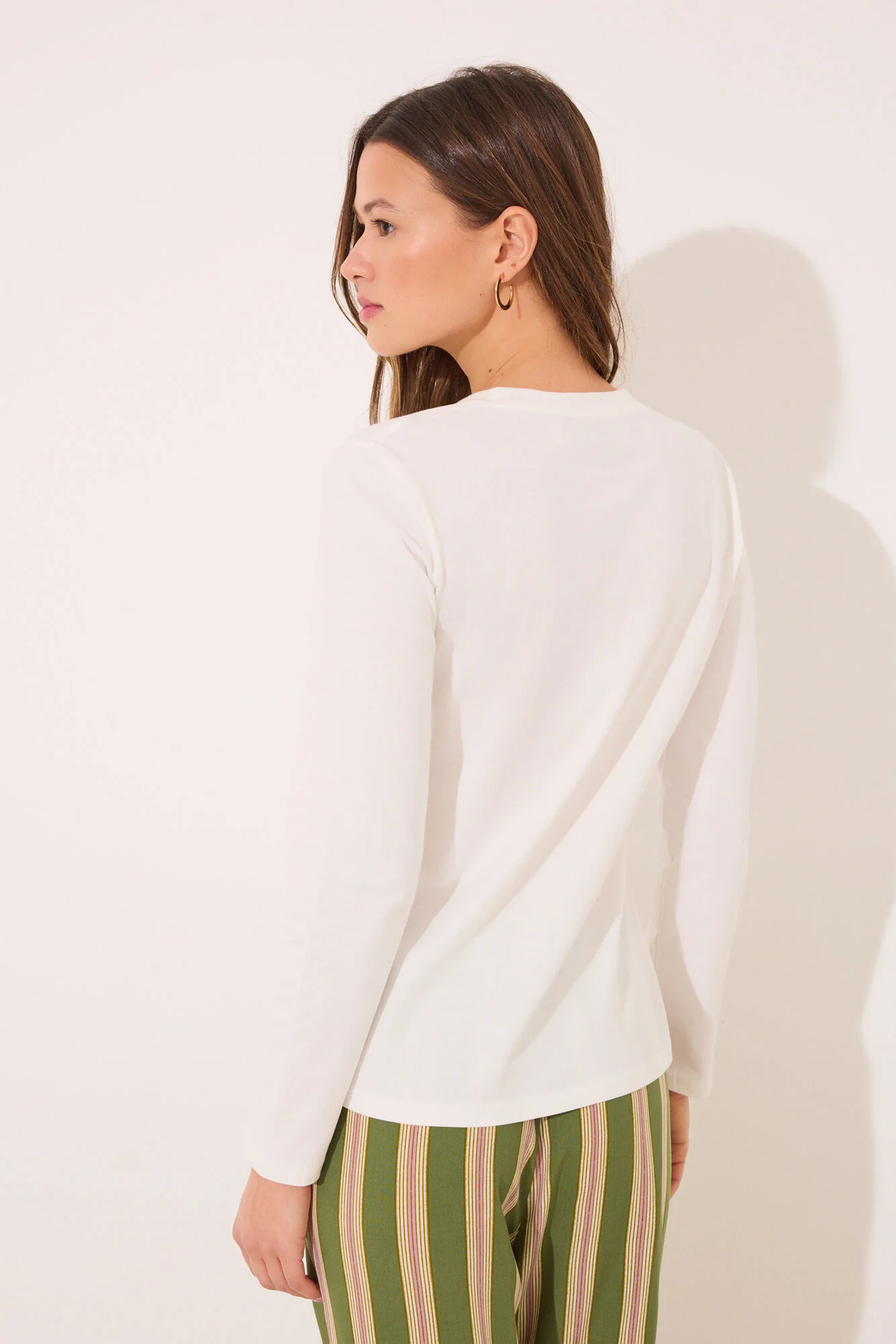 Long sleeve t T-shirt 100% white cotton - Image 4